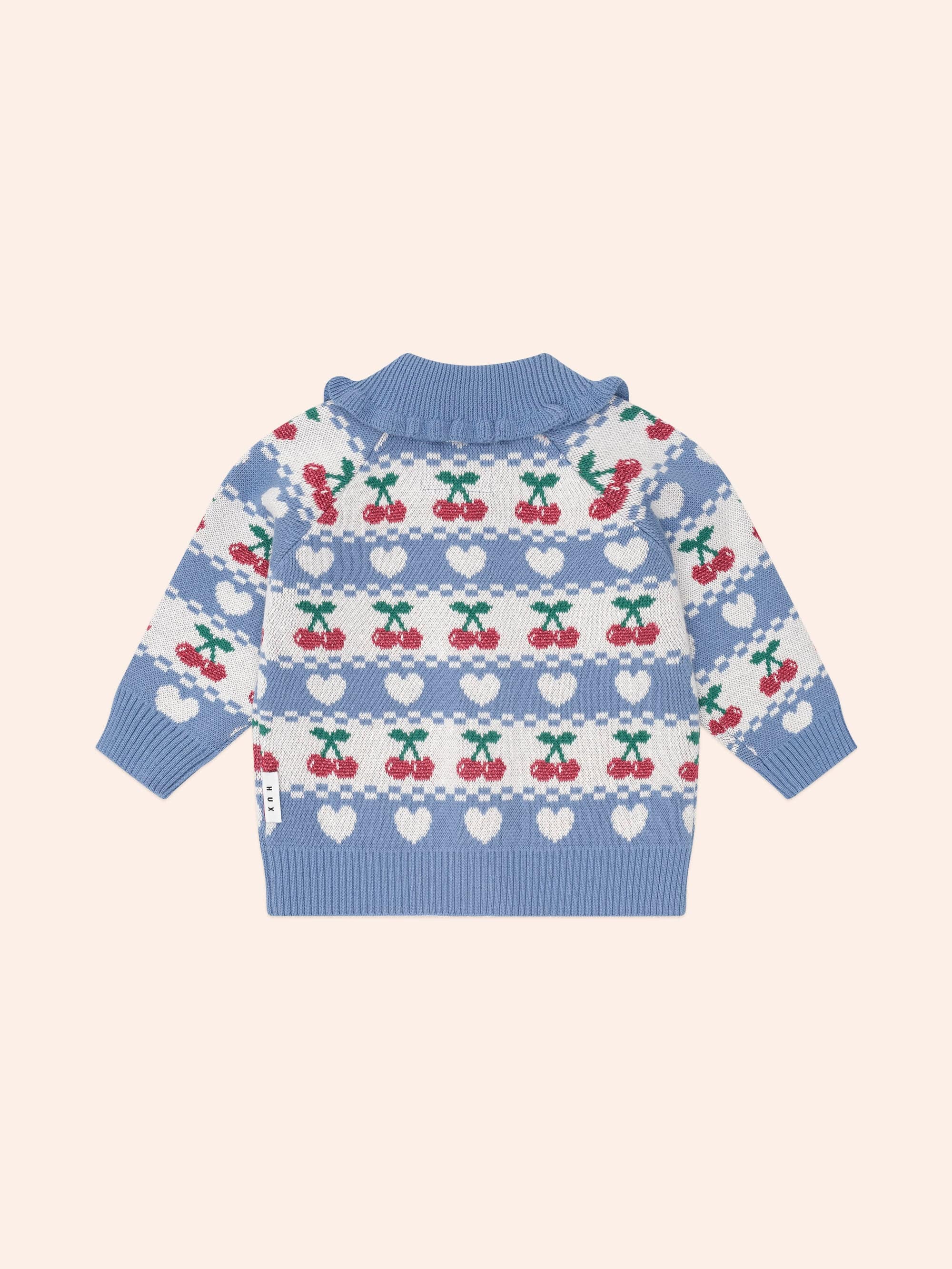 Cherry Heart Frill Collar Knit Cardi – Huxbaby