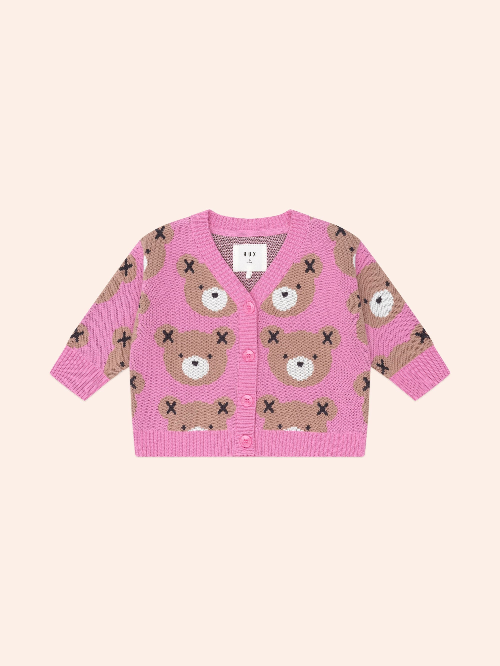 Classic Hux Cardi Pink KNIT CARDI Huxbaby
