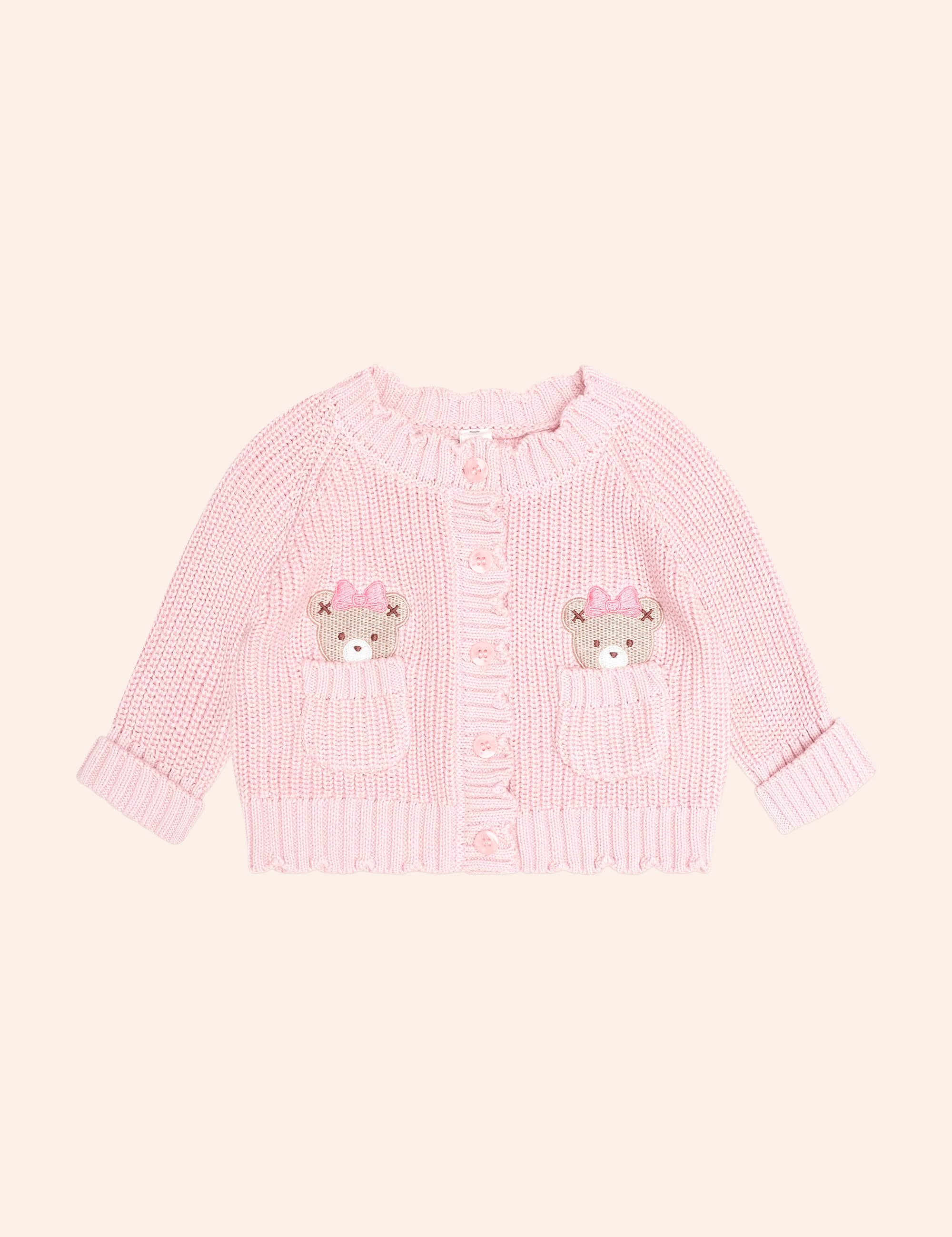 Baby Pink Fisherman Cardi KNIT CARDI Huxbaby Shopify