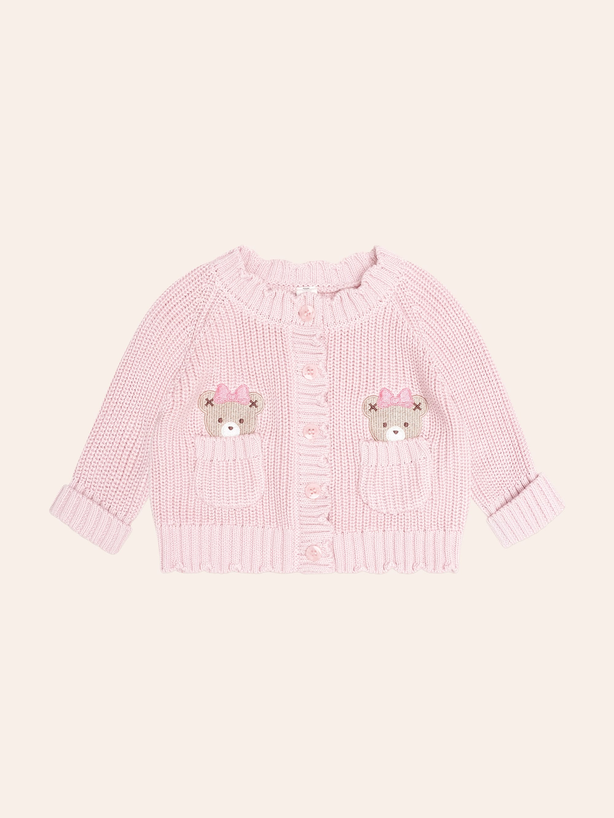 Baby Pink Fisherman Cardi KNIT CARDI Huxbaby Shopify
