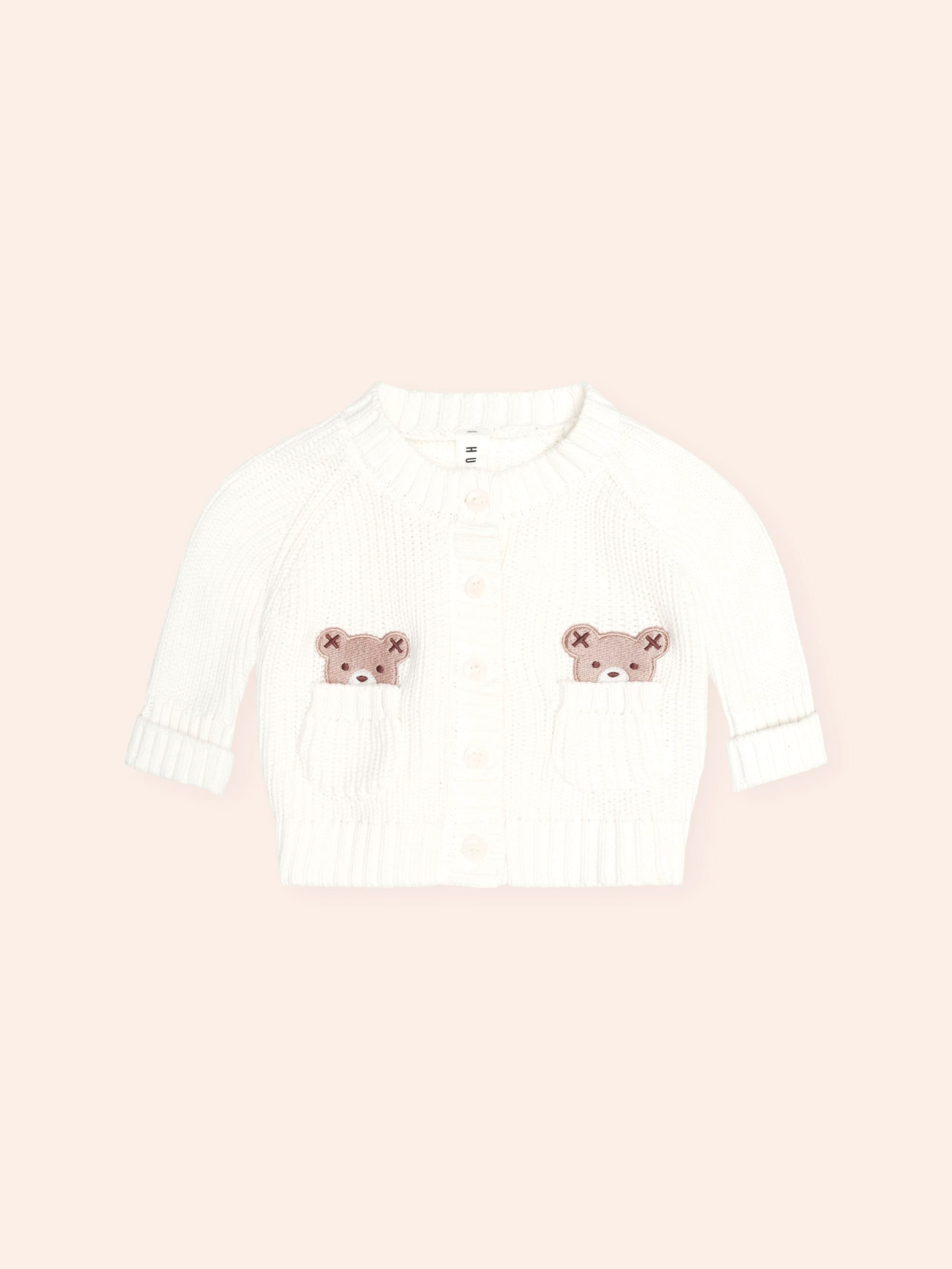 Newborn Peekaboo Hux Cardi KNIT CARDI Huxbaby Shopify