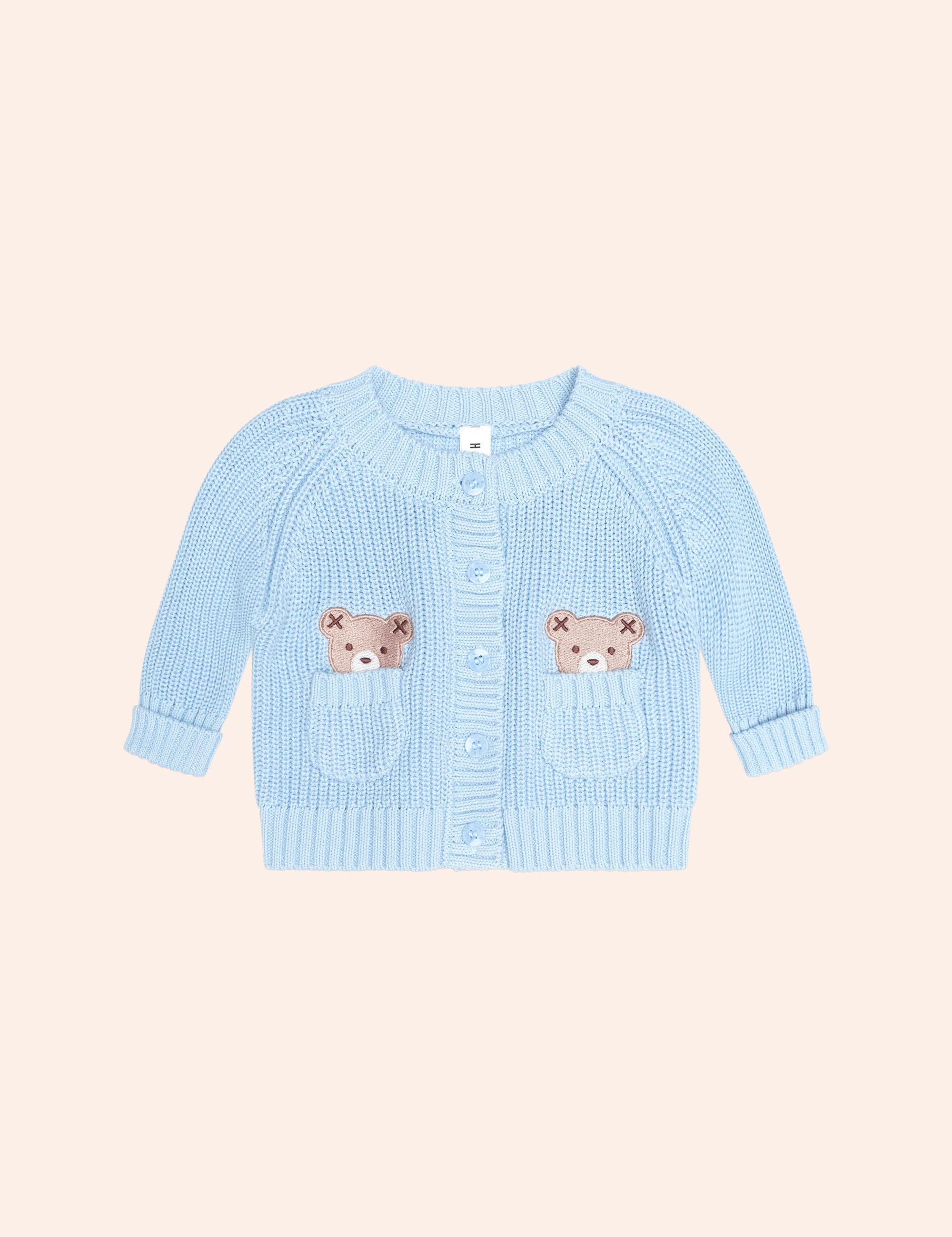 Baby Blue Fisherman Cardi KNIT CARDI Huxbaby Shopify