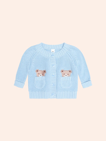 Baby Blue Fisherman Cardi KNIT CARDI Huxbaby Shopify