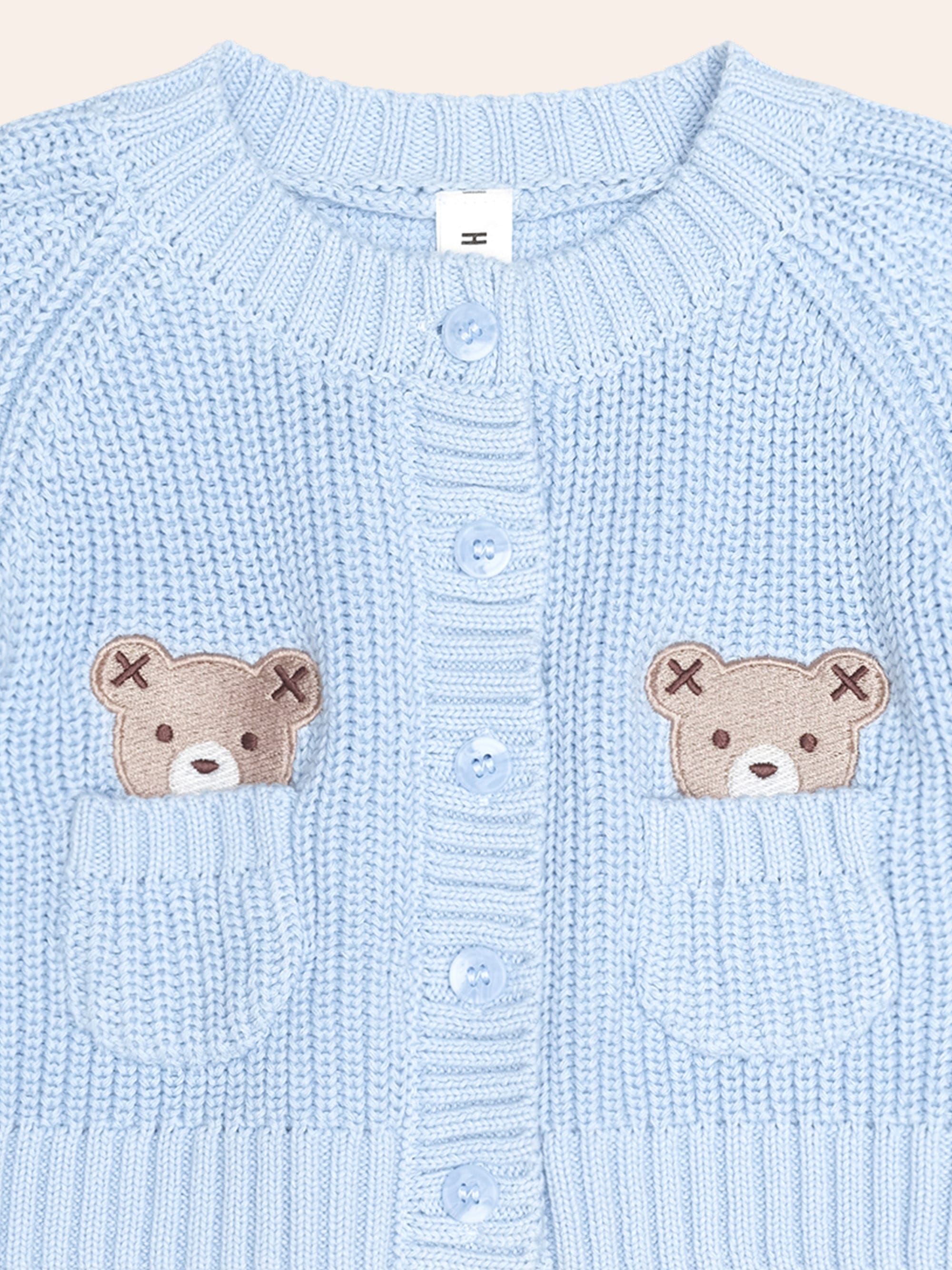 Baby Blue Fisherman Cardi KNIT CARDI Huxbaby Shopify