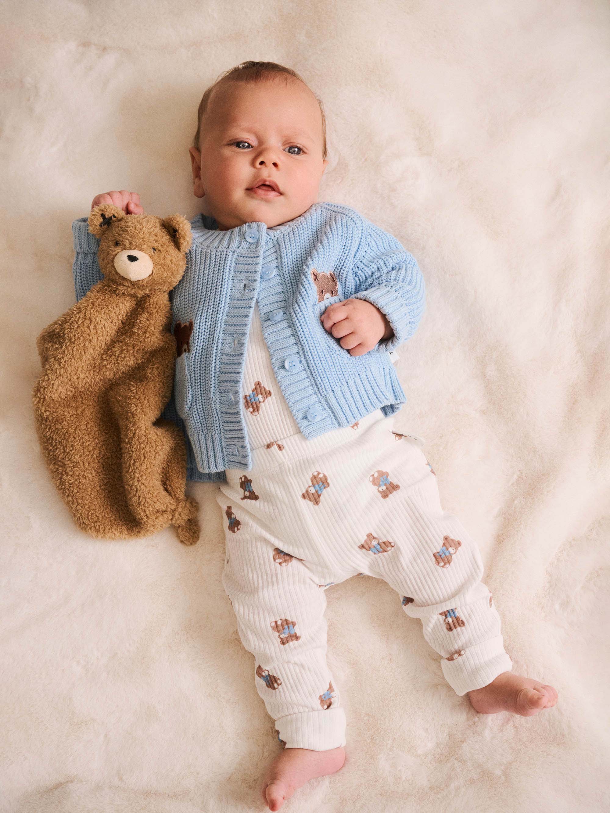 Baby Blue Fisherman Cardi KNIT CARDI Huxbaby Shopify