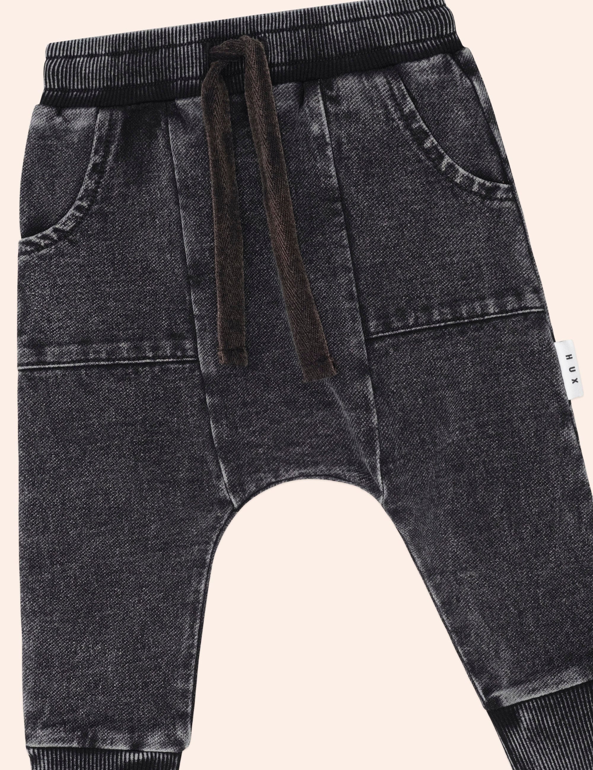 Black Knit Denim 5 Pocket Pant PANT Huxbaby