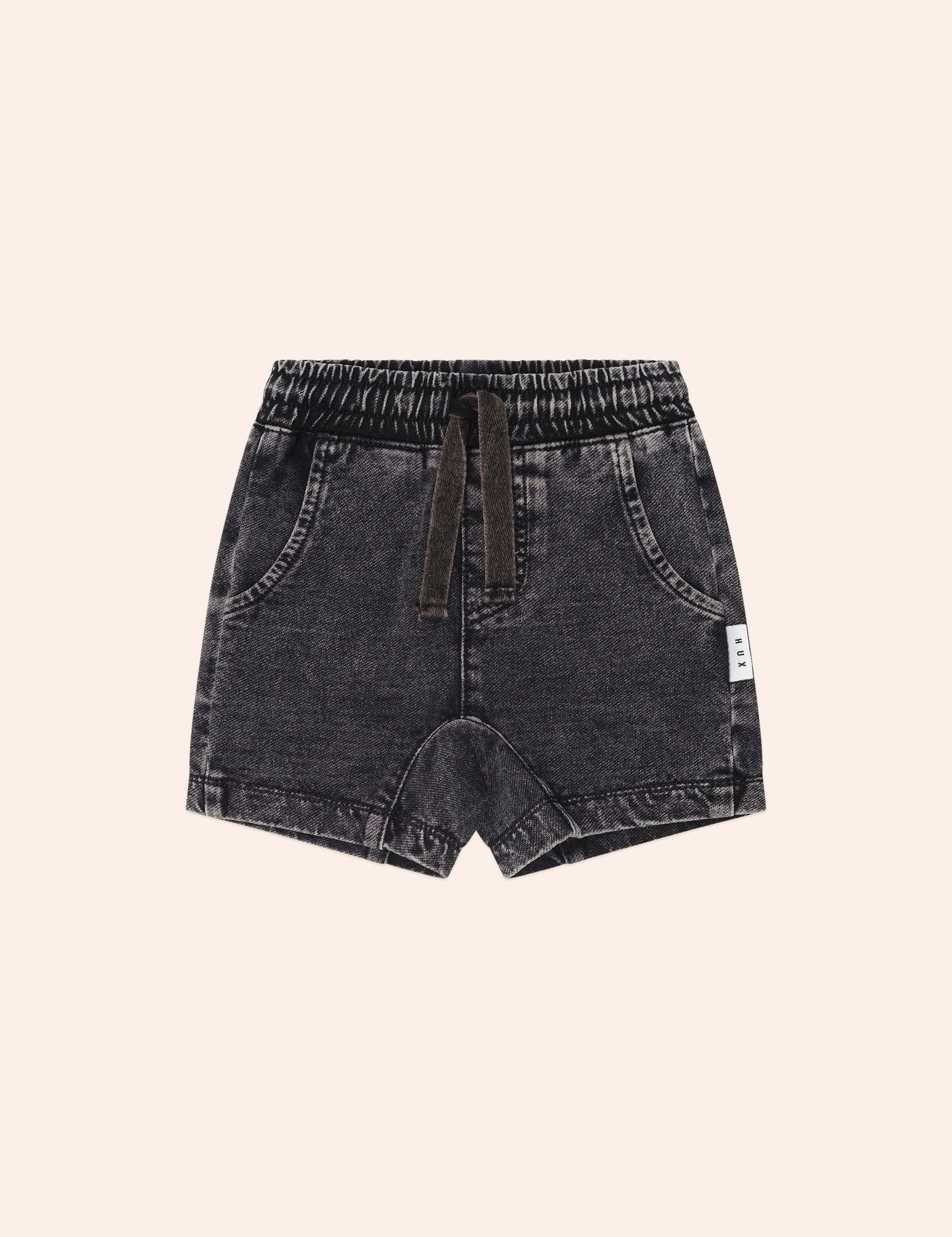 Black Knit Denim Gusset Short SHORT Huxbaby