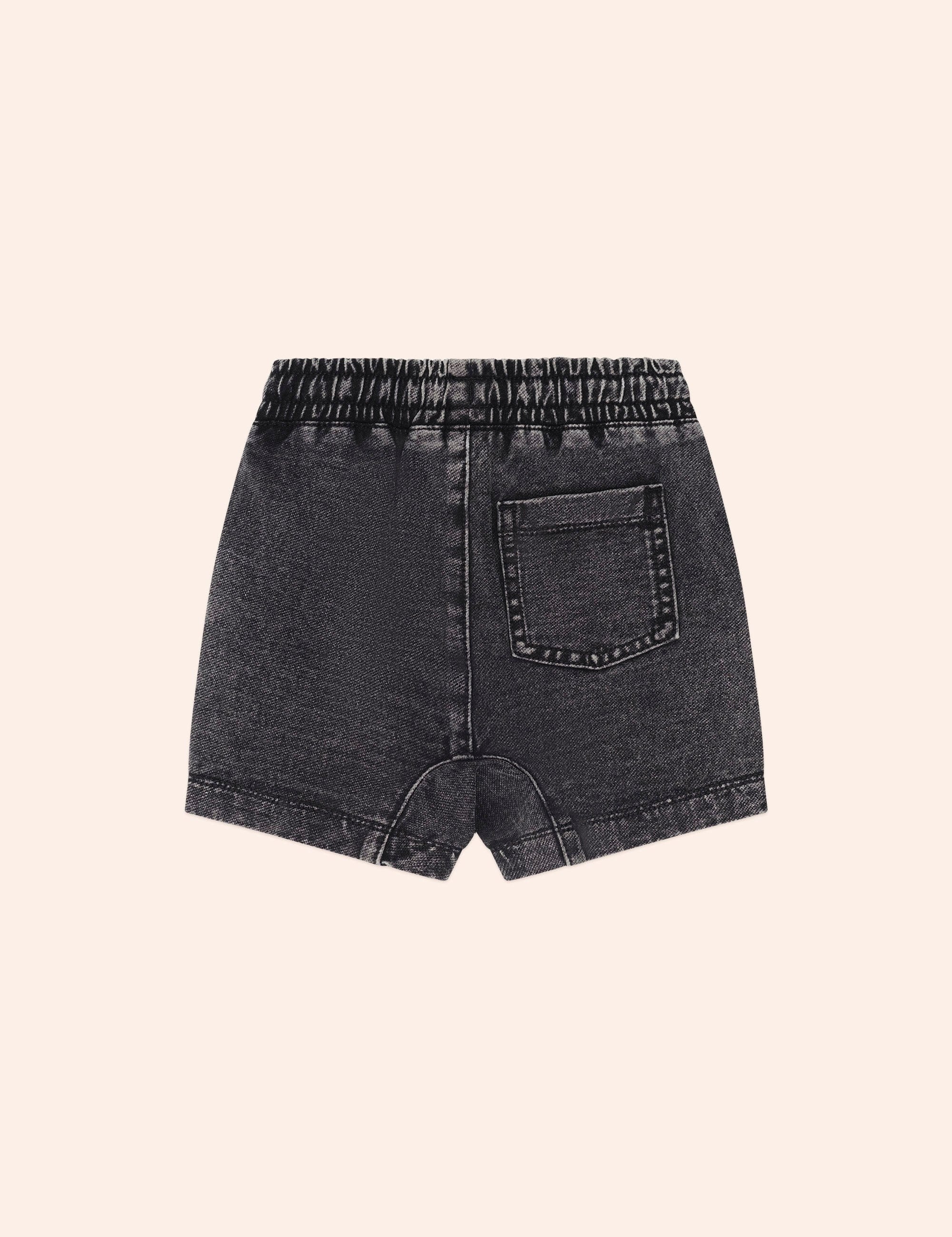 Black Knit Denim Gusset Short SHORT Huxbaby