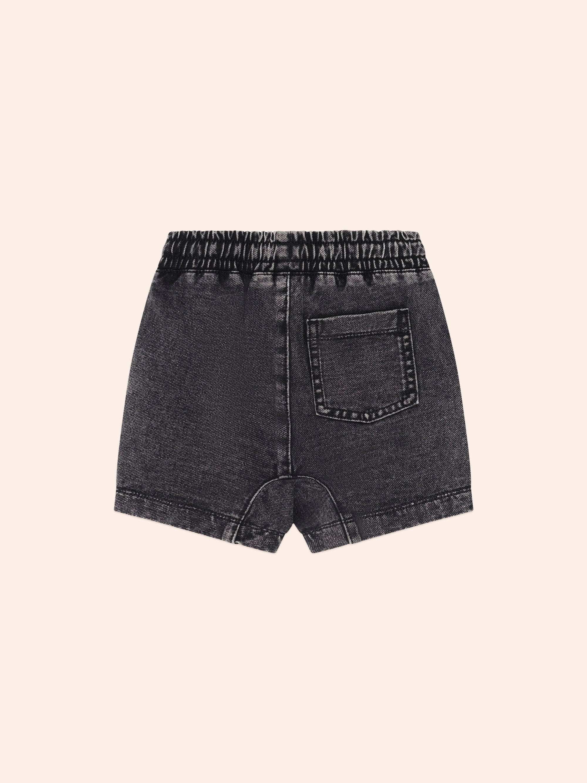 Black Knit Denim Gusset Short SHORT Huxbaby