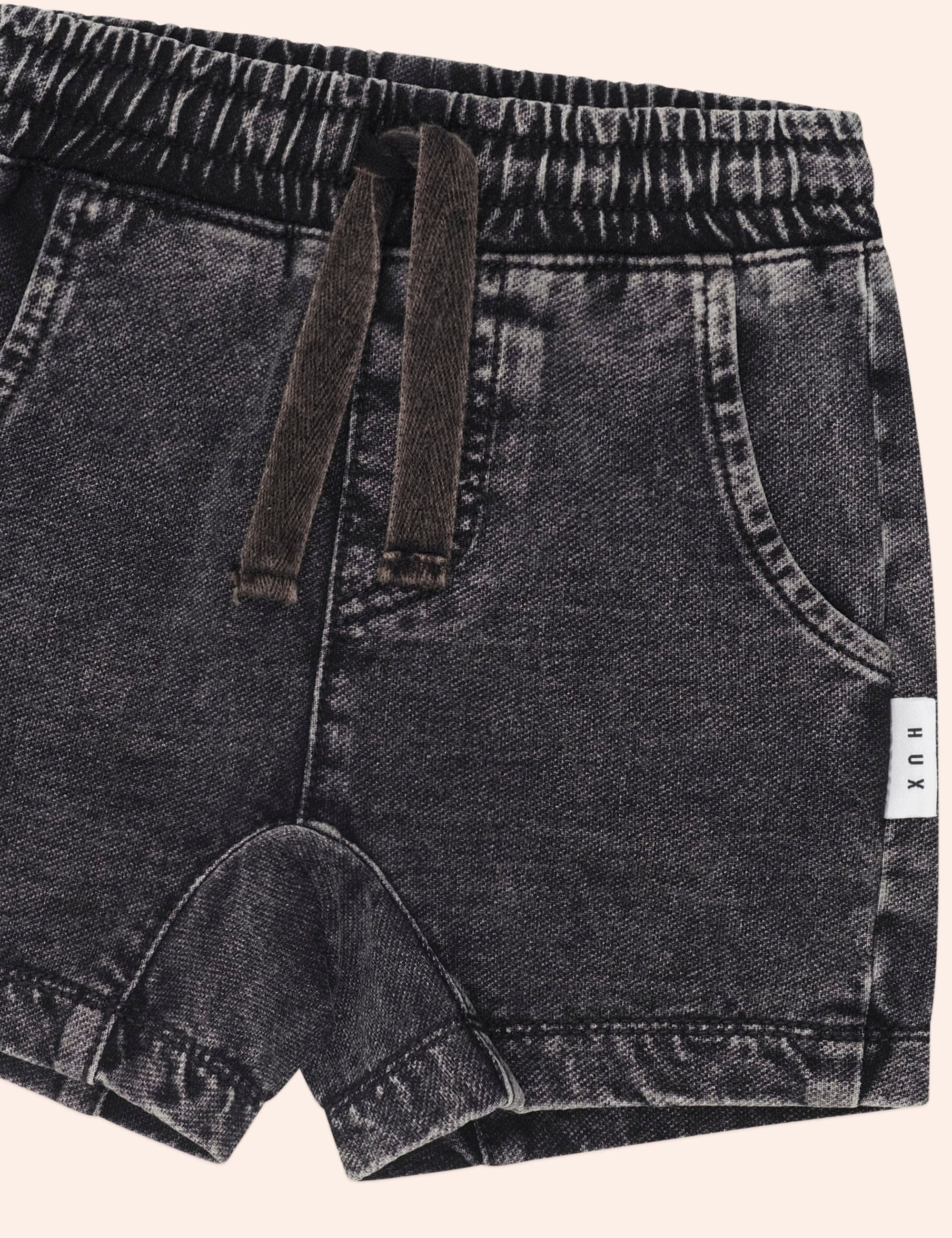 Black Knit Denim Gusset Short SHORT Huxbaby