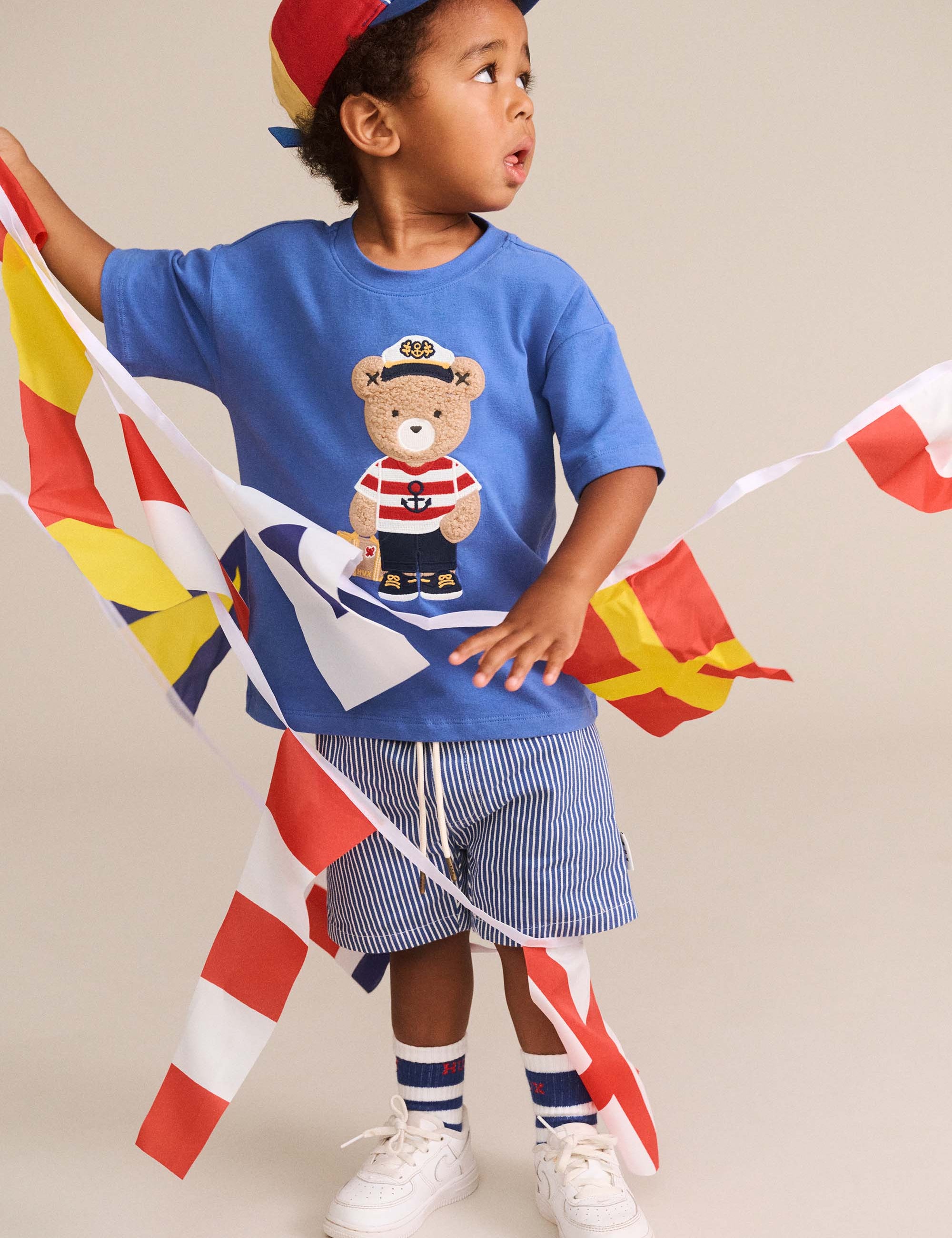Cobalt Stripe Drawcord Short SHORT Huxbaby Shopify