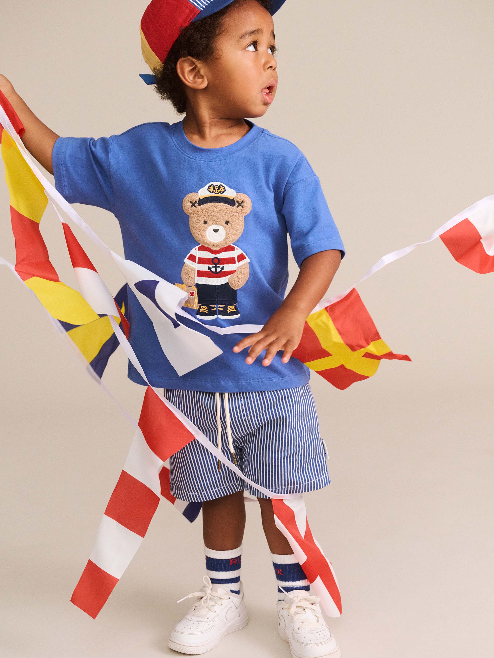 Cobalt Stripe Drawcord Short SHORT Huxbaby Shopify