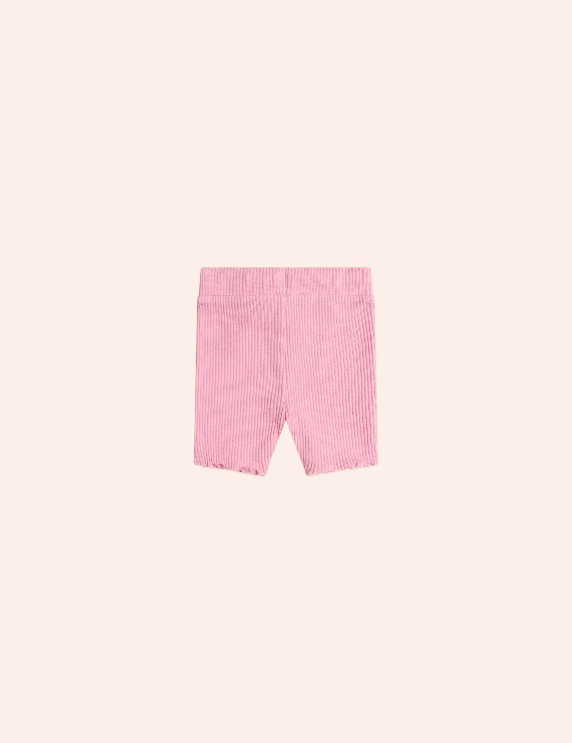 Pink Rib Bike Shortie SHORT Huxbaby