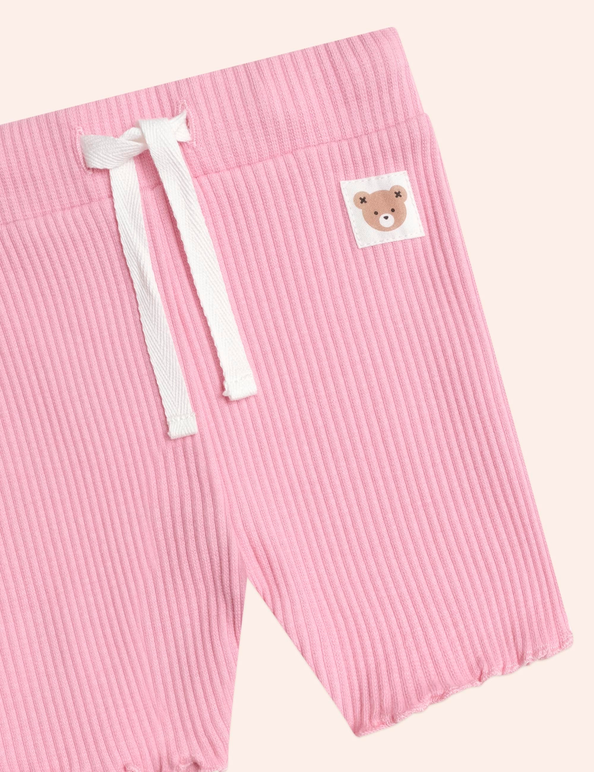 Pink Rib Bike Shortie SHORT Huxbaby