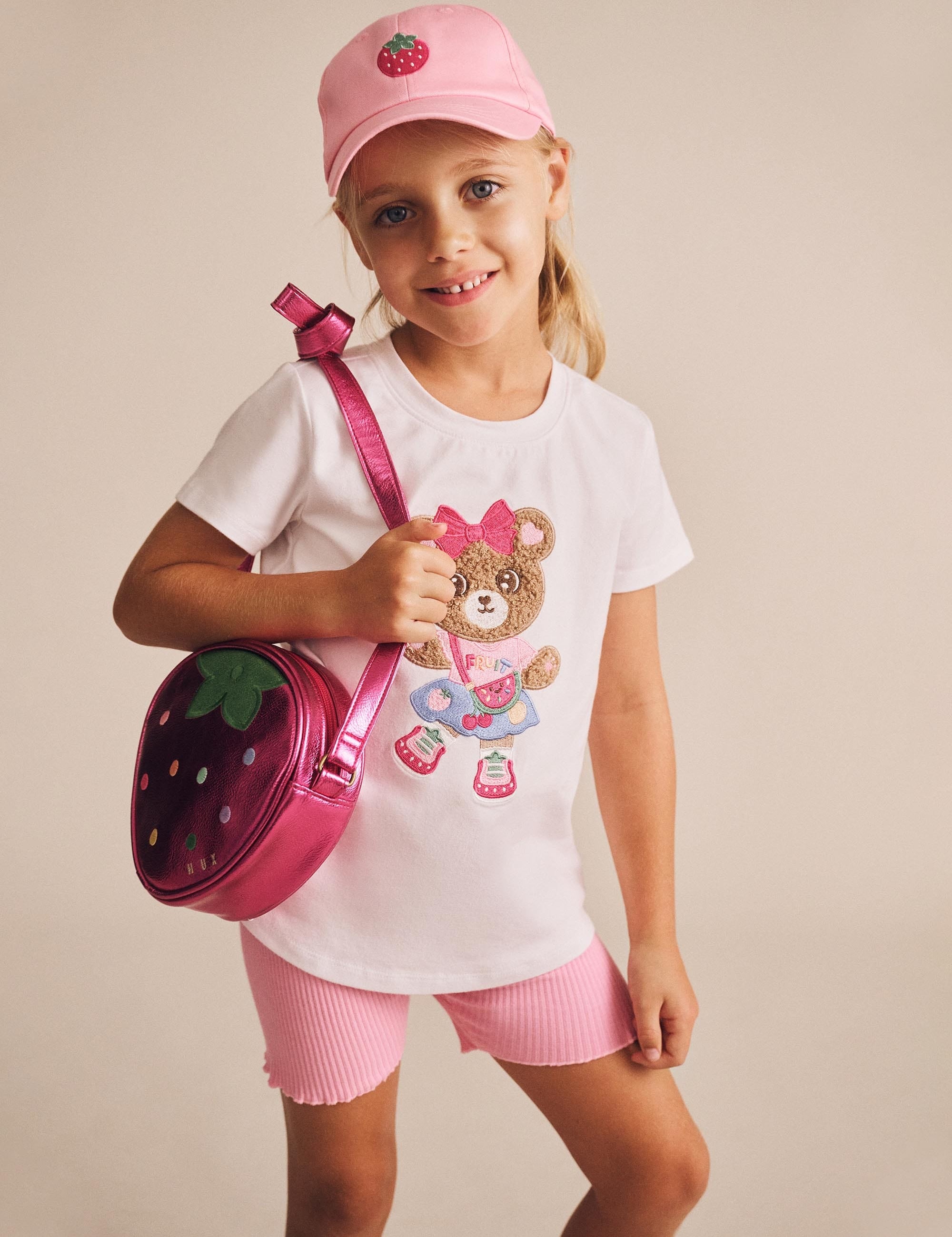 Pink Rib Bike Shortie SHORT Huxbaby