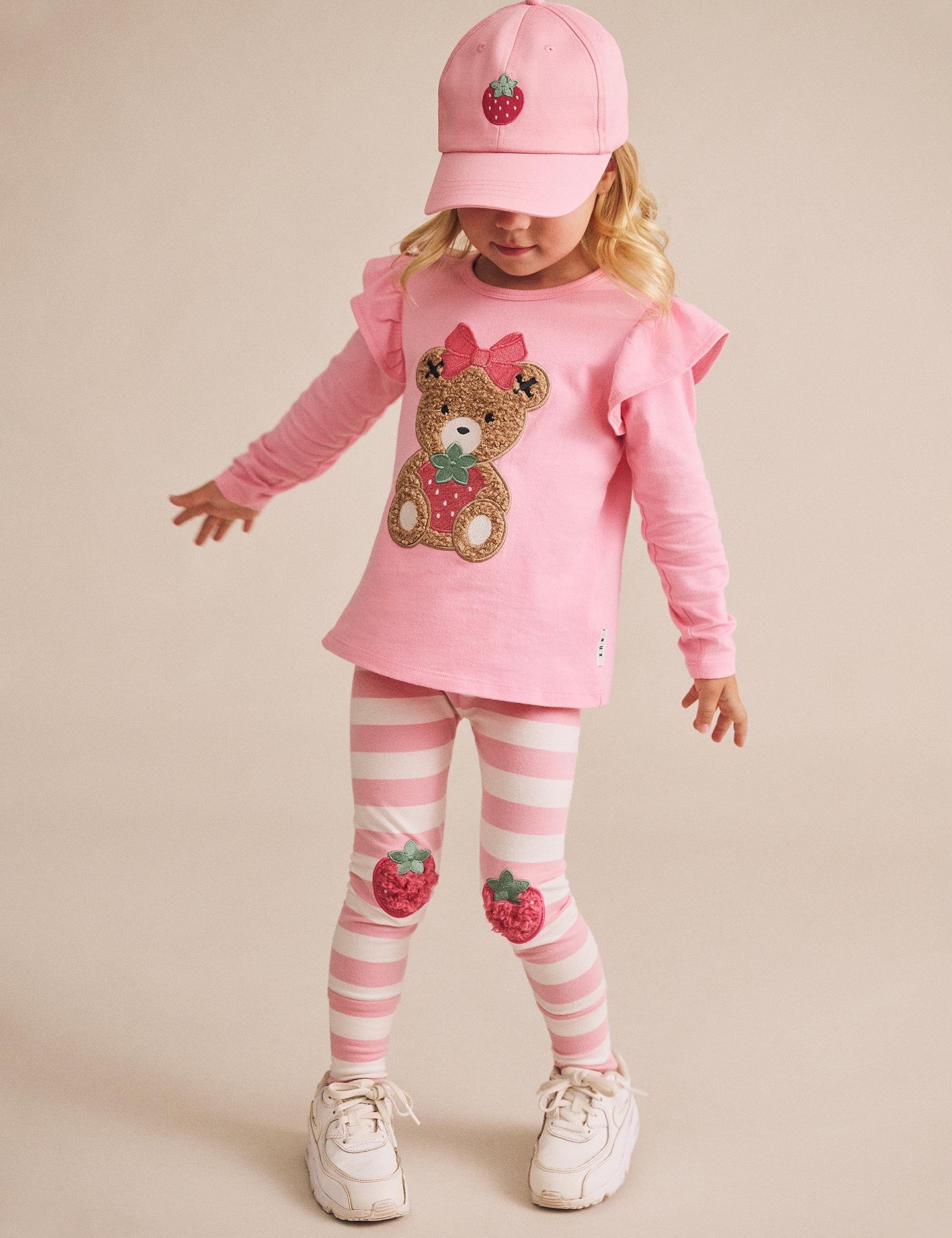 Strawberry Stripe Leggings LEGGING Huxbaby