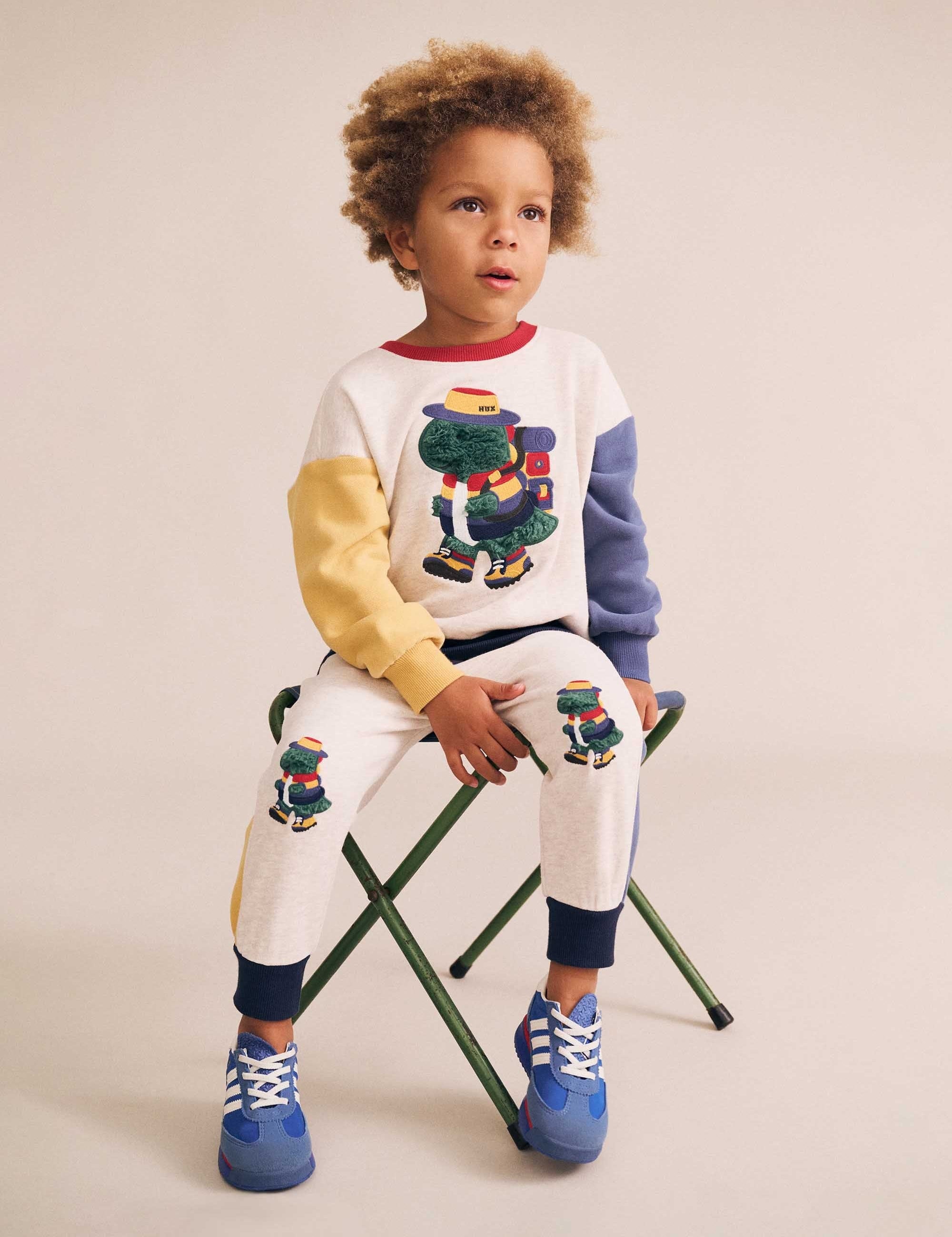 Camping Dino Colour Block Trackpant PANT Huxbaby