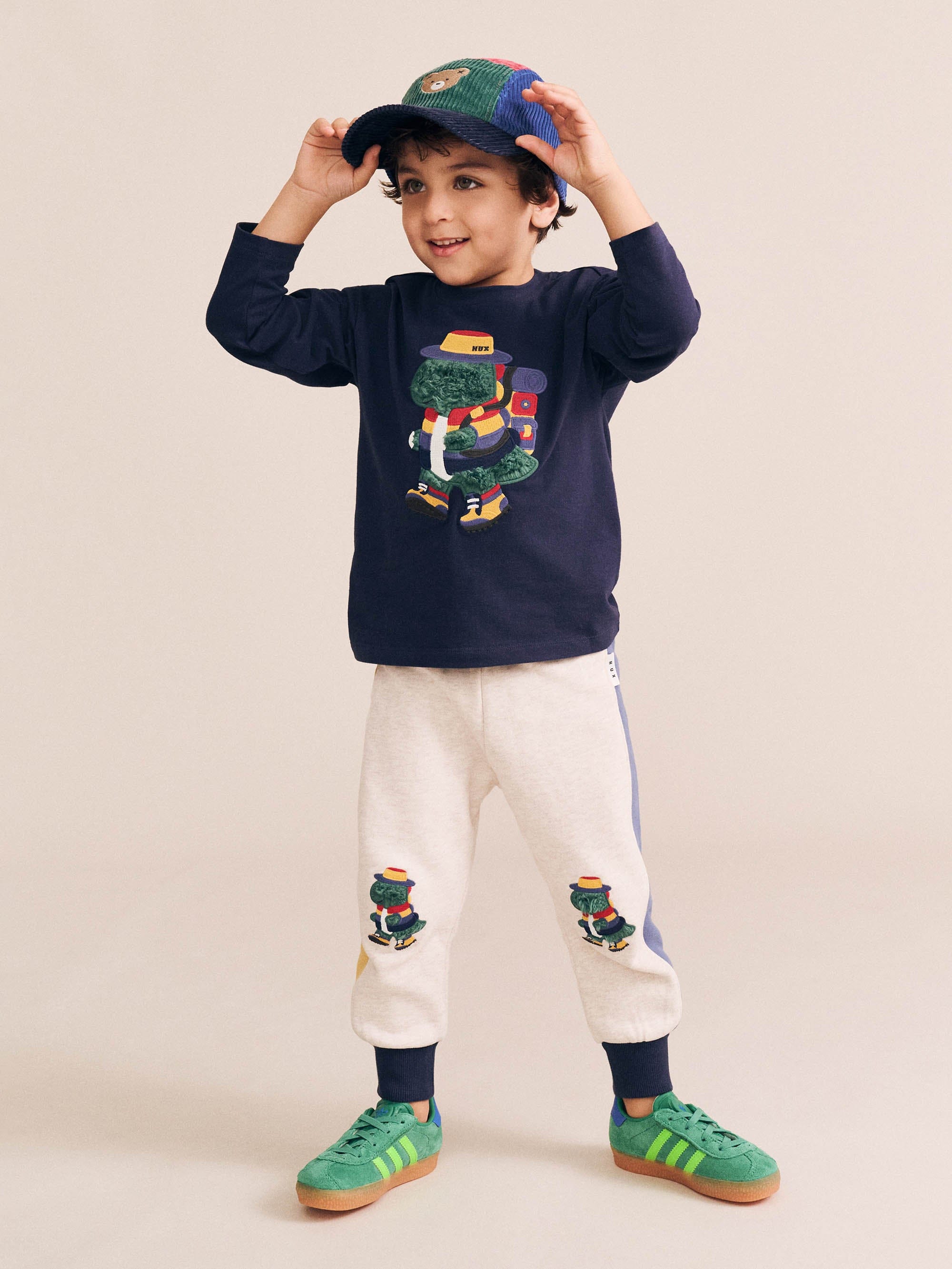 Camping Dino Colour Block Trackpant PANT Huxbaby