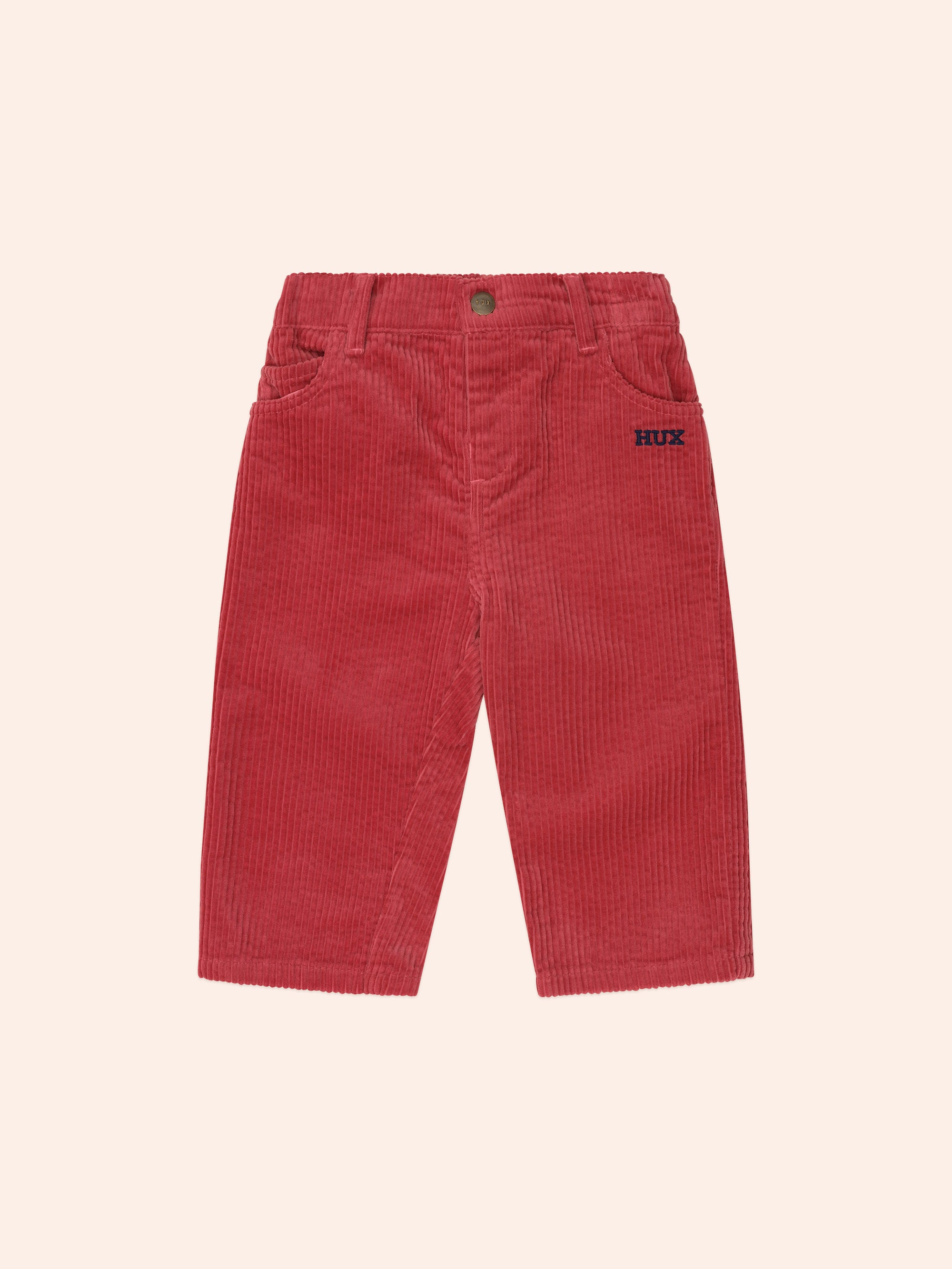 Cord Wide Leg Pant Red PANT Huxbaby