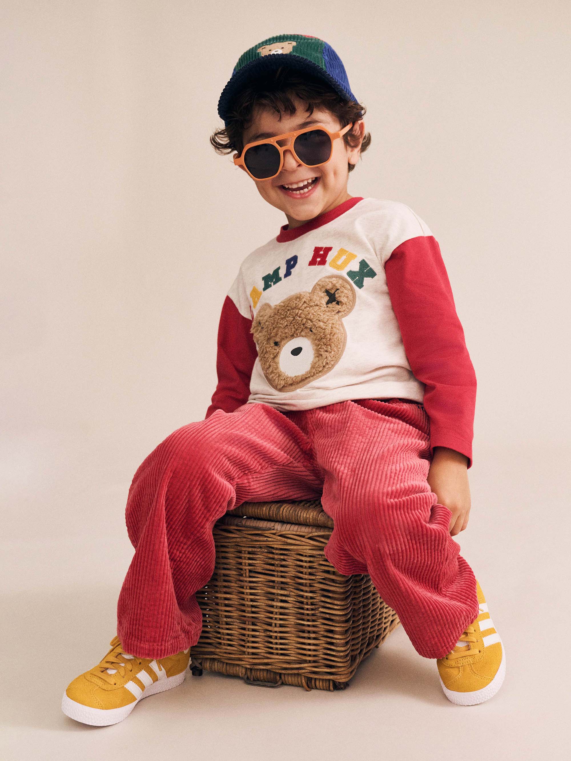 Cord Wide Leg Pant Red PANT Huxbaby