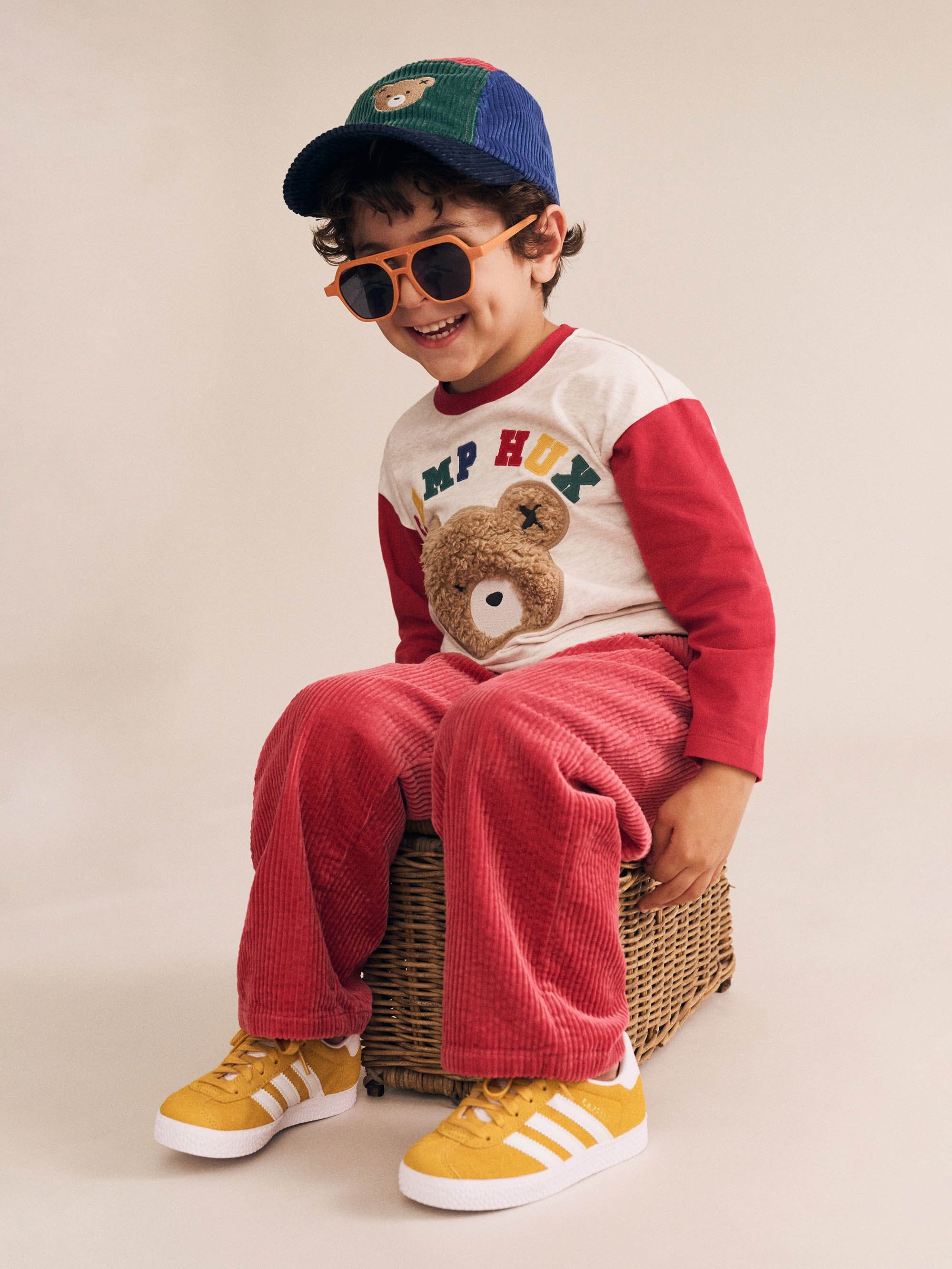 Cord Wide Leg Pant Red PANT Huxbaby