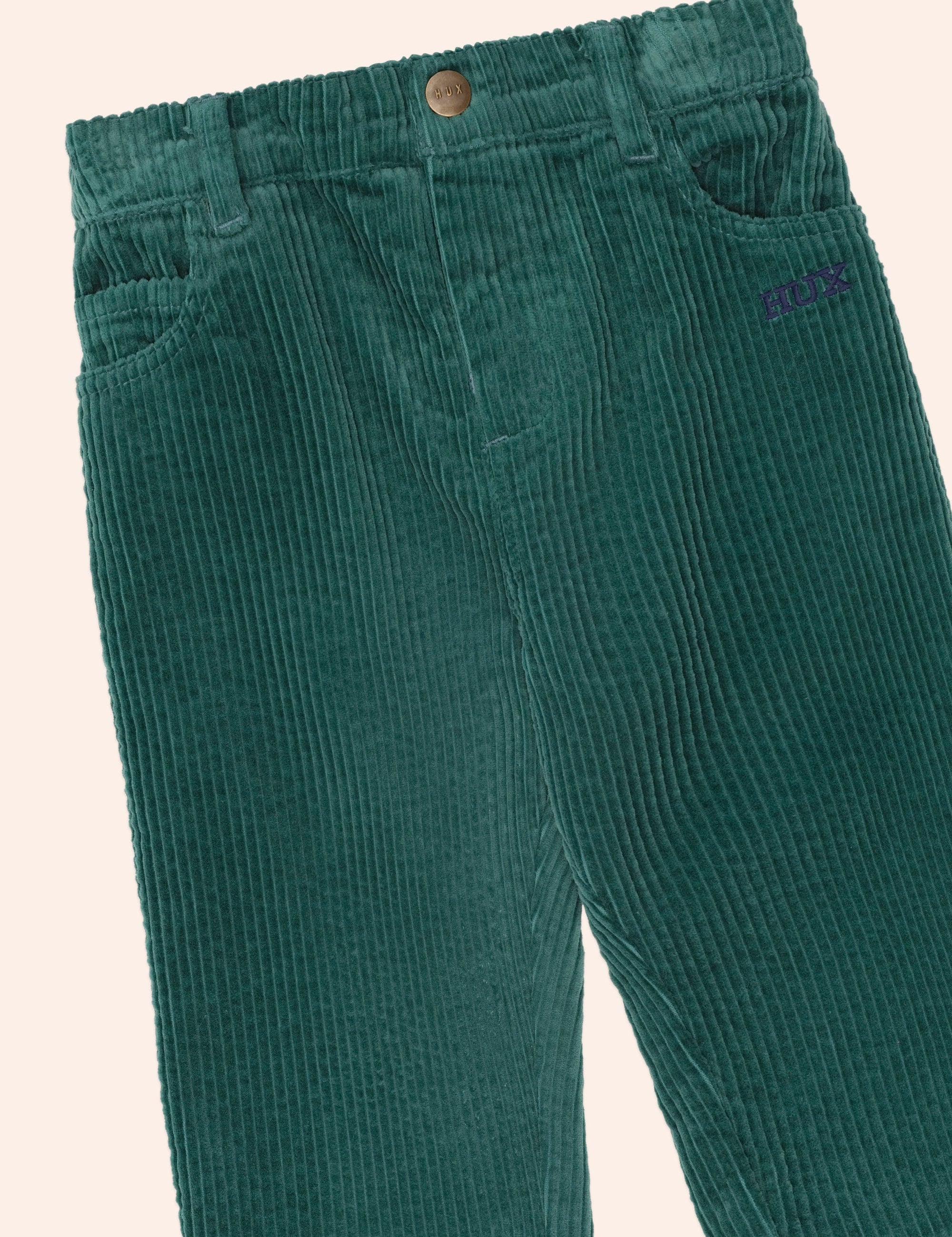 Cord Wide Leg Pant Green PANT Huxbaby