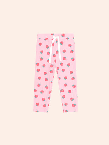 Strawberry Print Rib Legging LEGGING Huxbaby Shopify