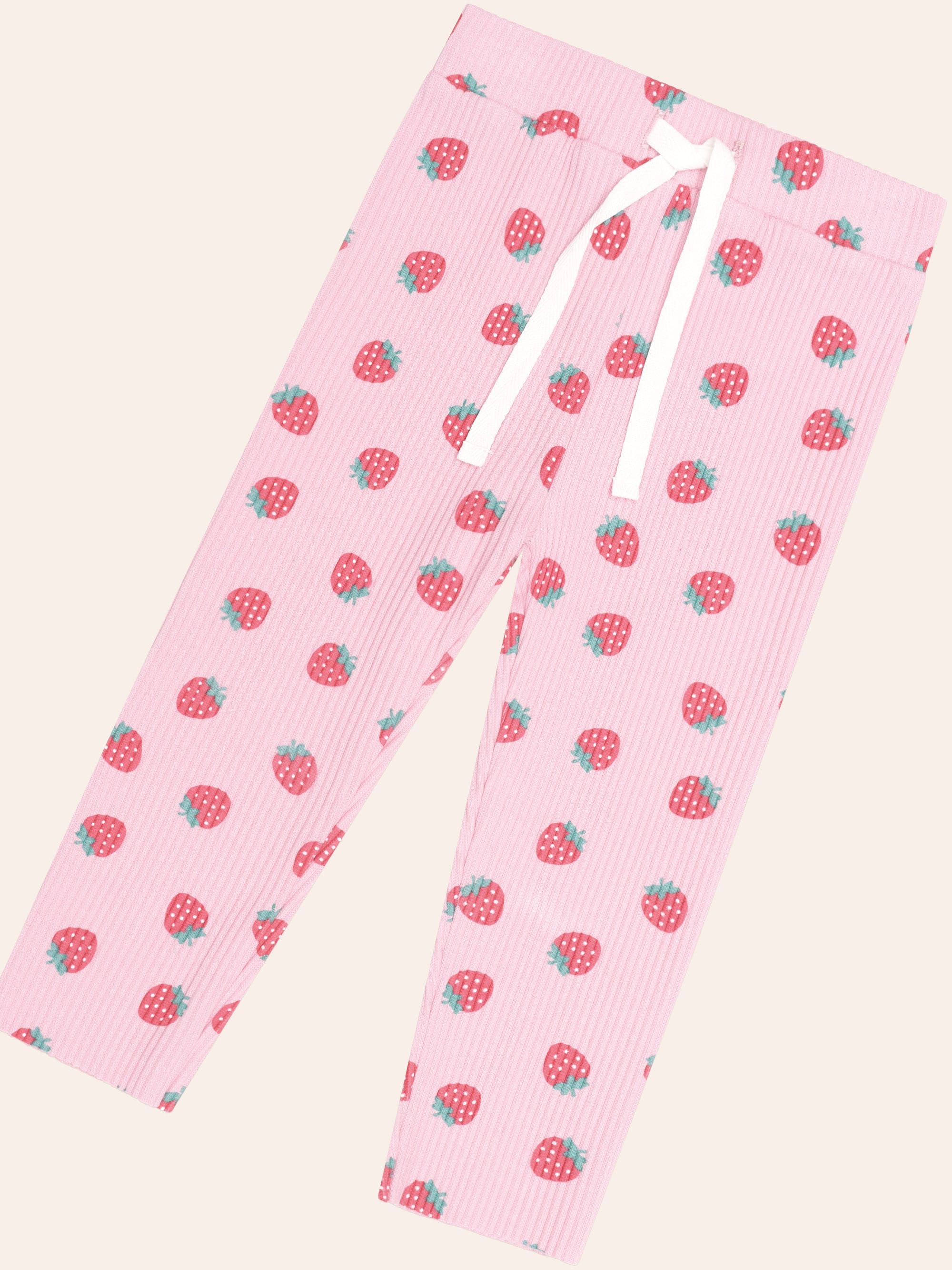 Huxbaby Shopify LEGGING Strawberry Print Rib Legging