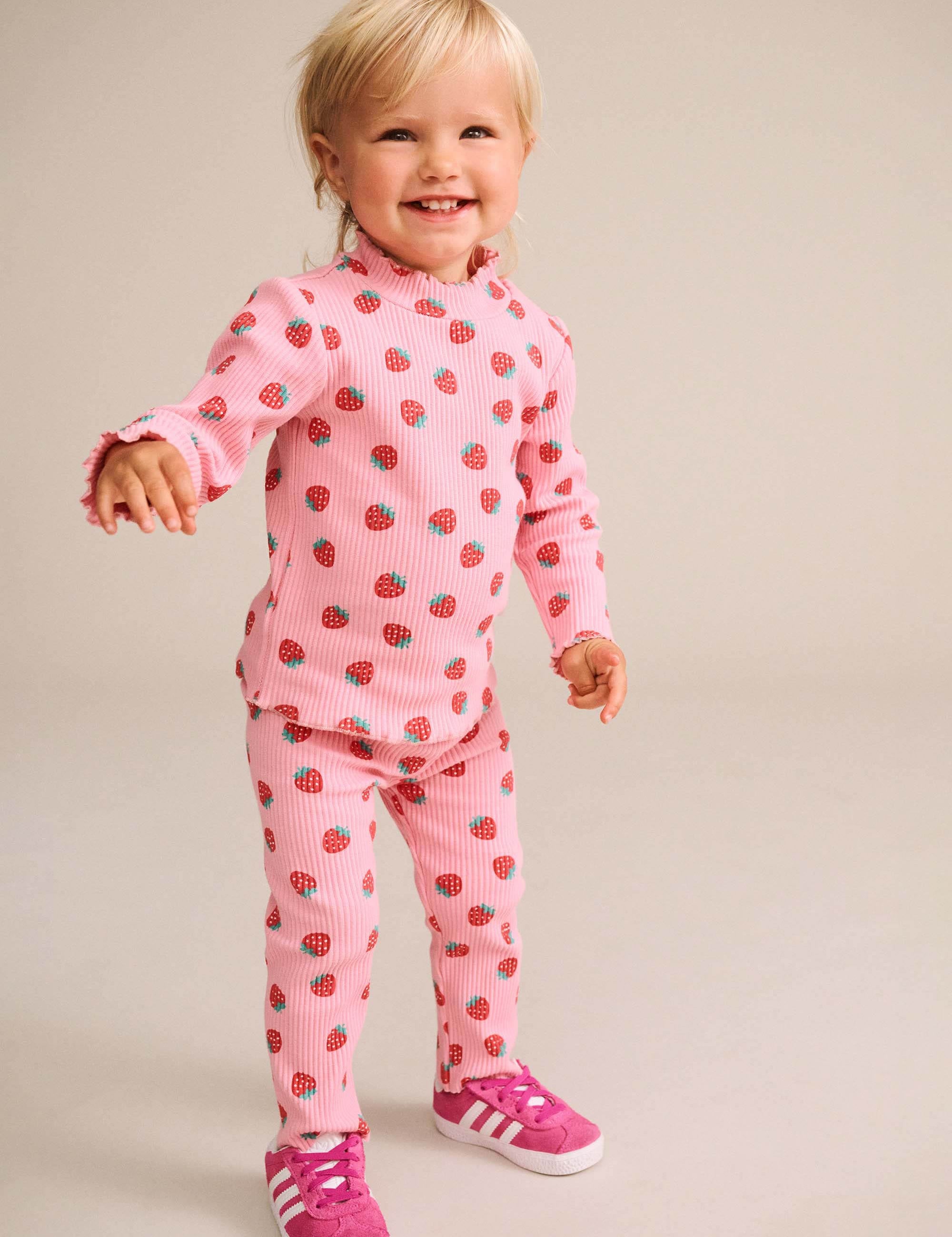 Strawberry Print Rib Legging LEGGING Huxbaby Shopify