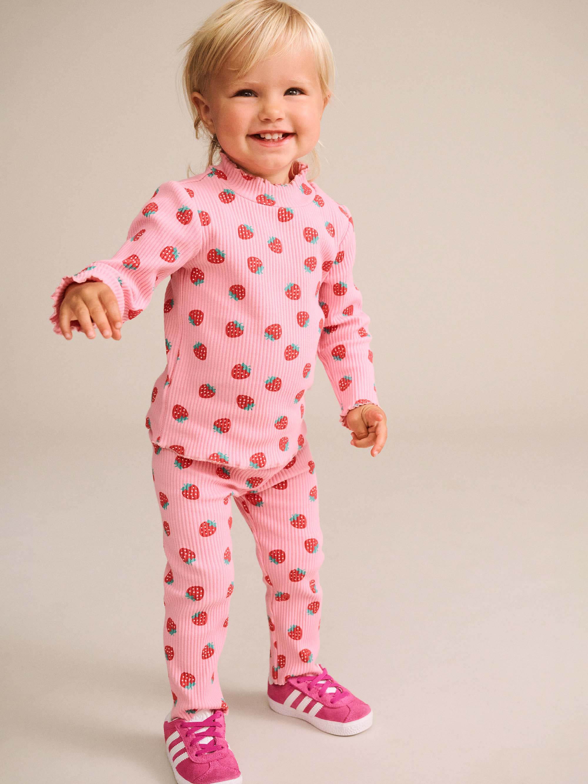 Huxbaby Shopify LEGGING Strawberry Print Rib Legging