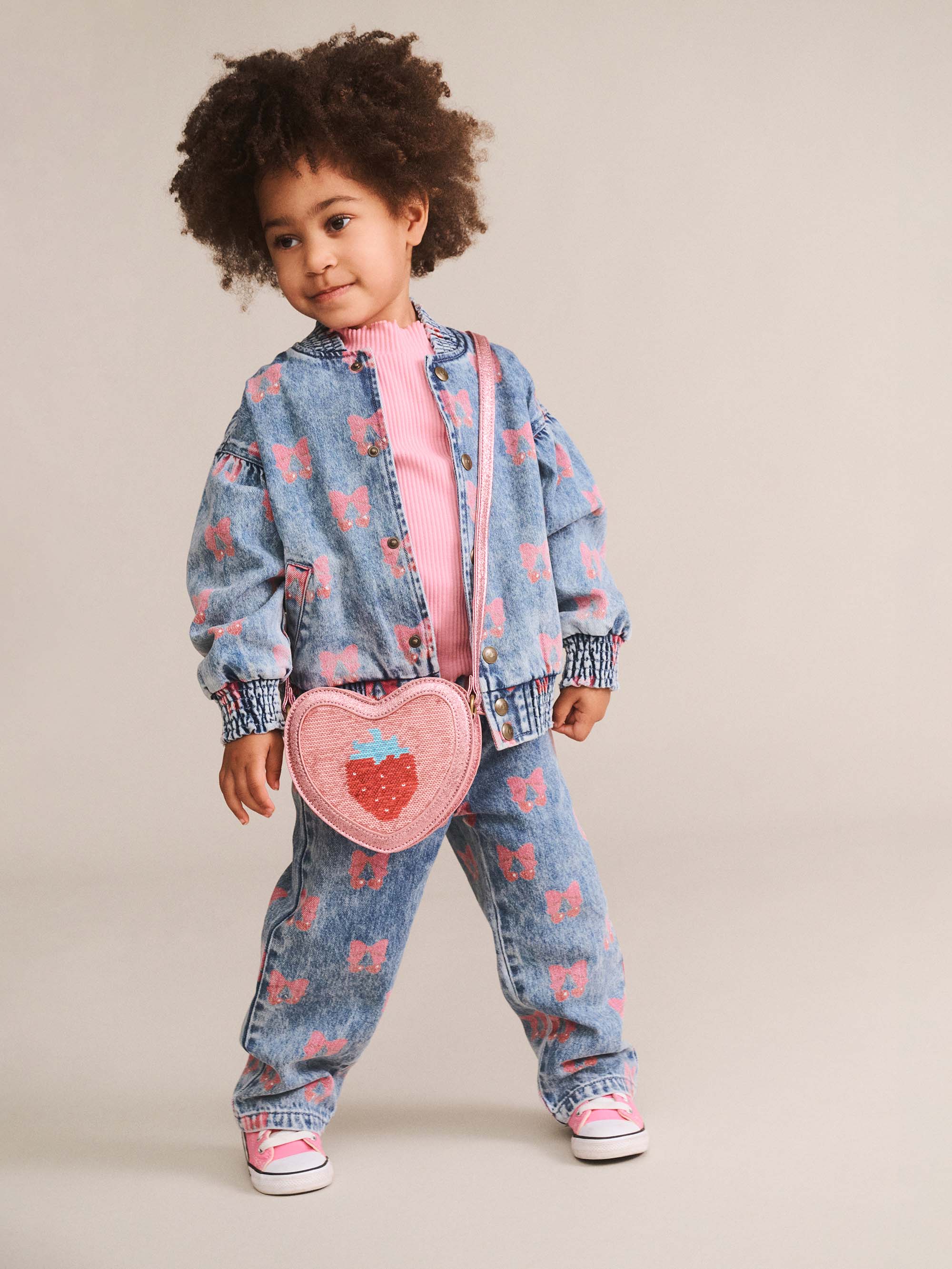 Huxbaby Shopify PANT Dreamy Denim Cherry Paperbag Pant
