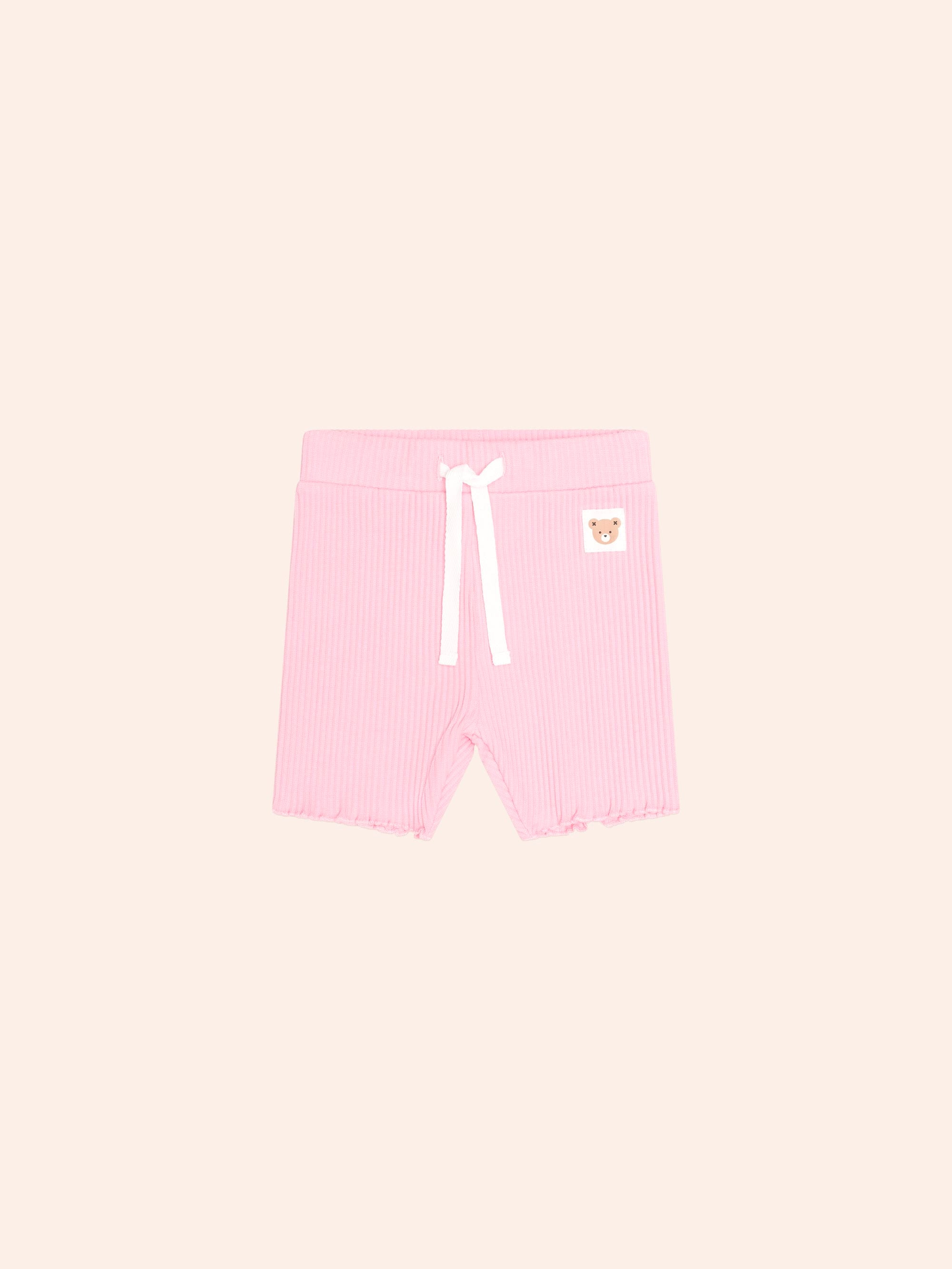 Huxbaby Shopify SHORT Strawberry Crme Rib Bike Short