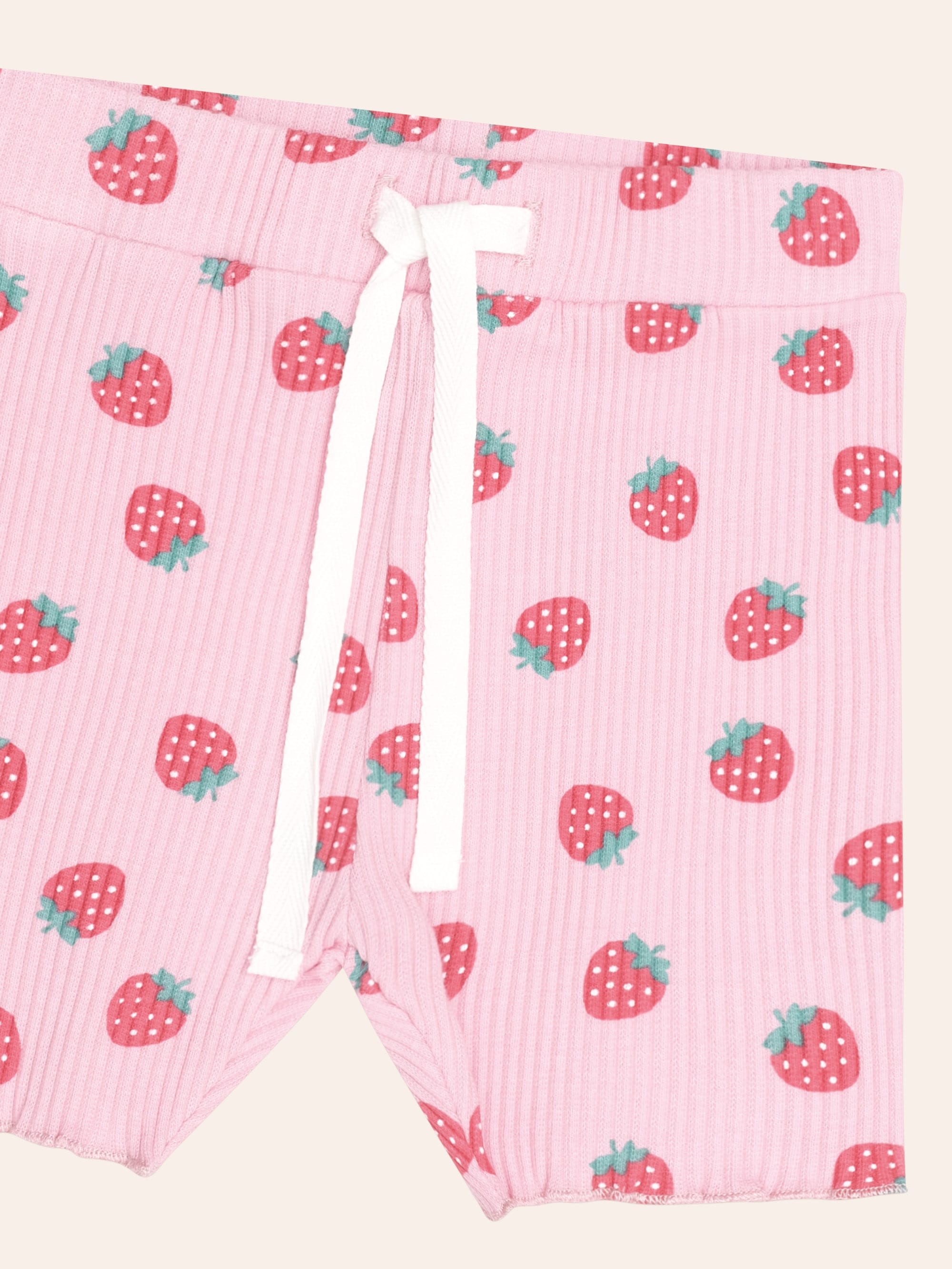 Huxbaby Shopify SHORT Strawberry Print Rib Bike Short