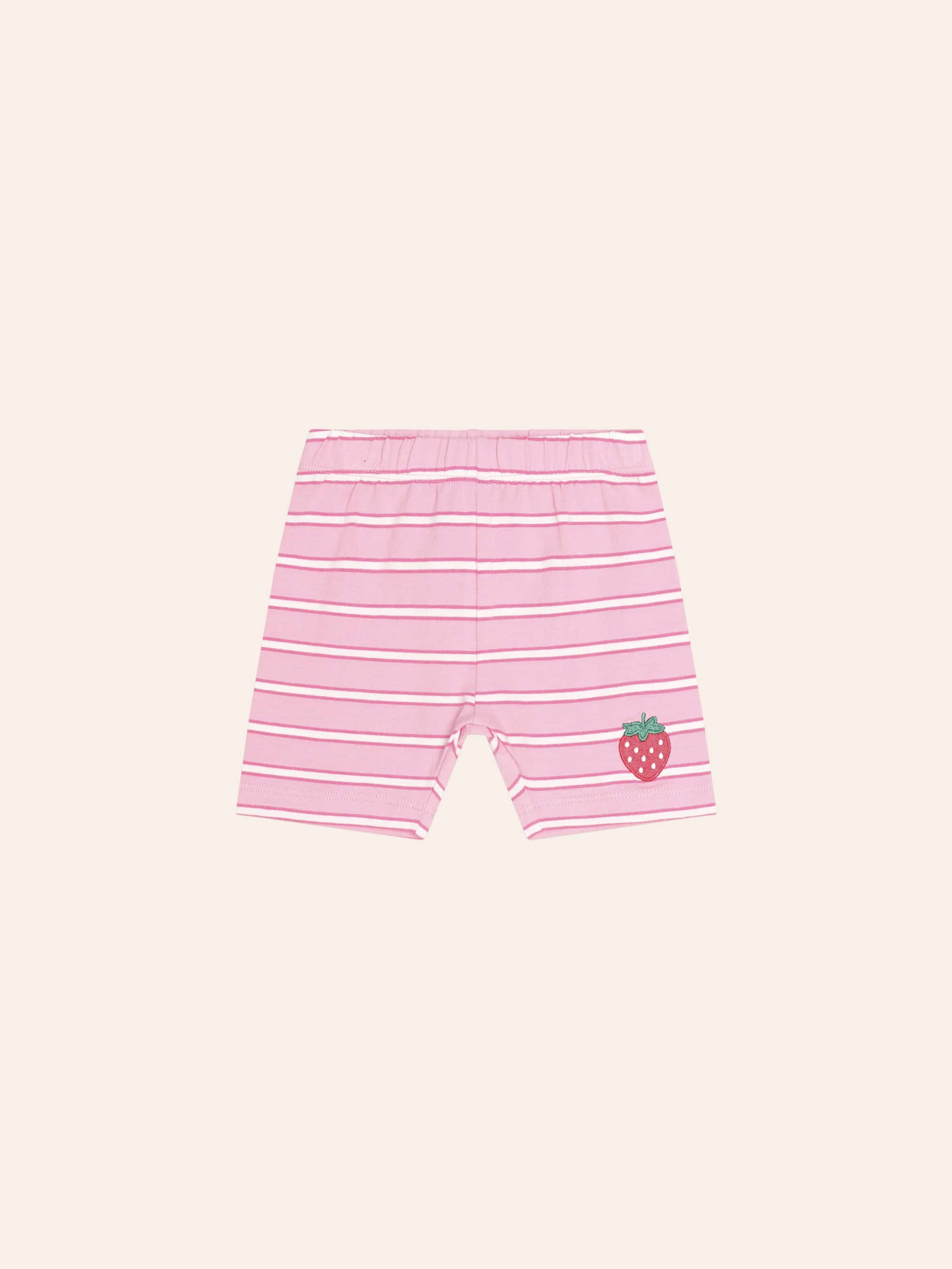 Huxbaby Shopify SHORT Strawberry Crme Stripe Bike Short
