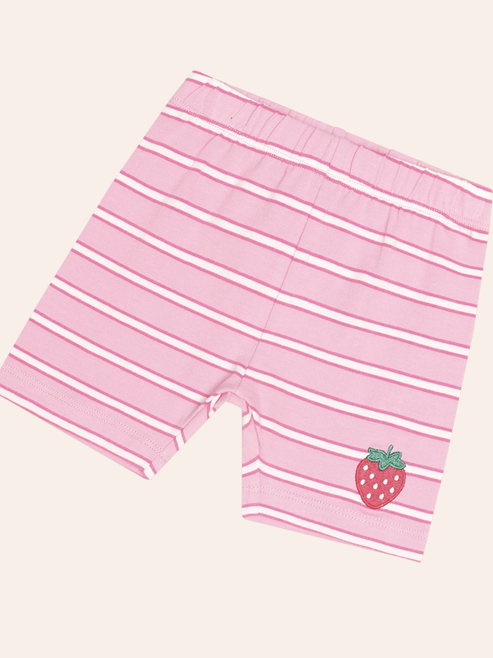 Huxbaby Shopify SHORT Strawberry Crme Stripe Bike Short