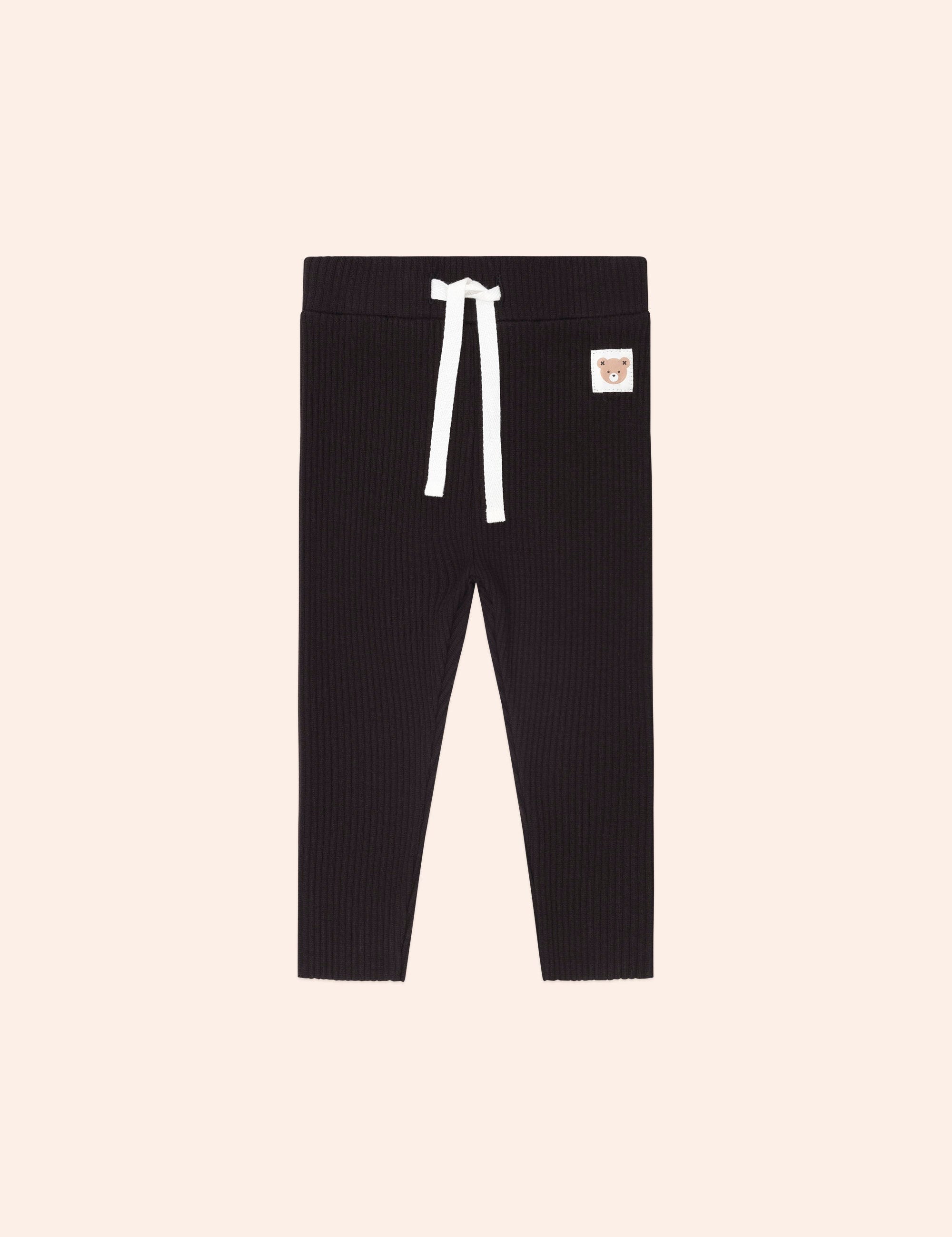 Black Ribbed Legging LEGGING Huxbaby