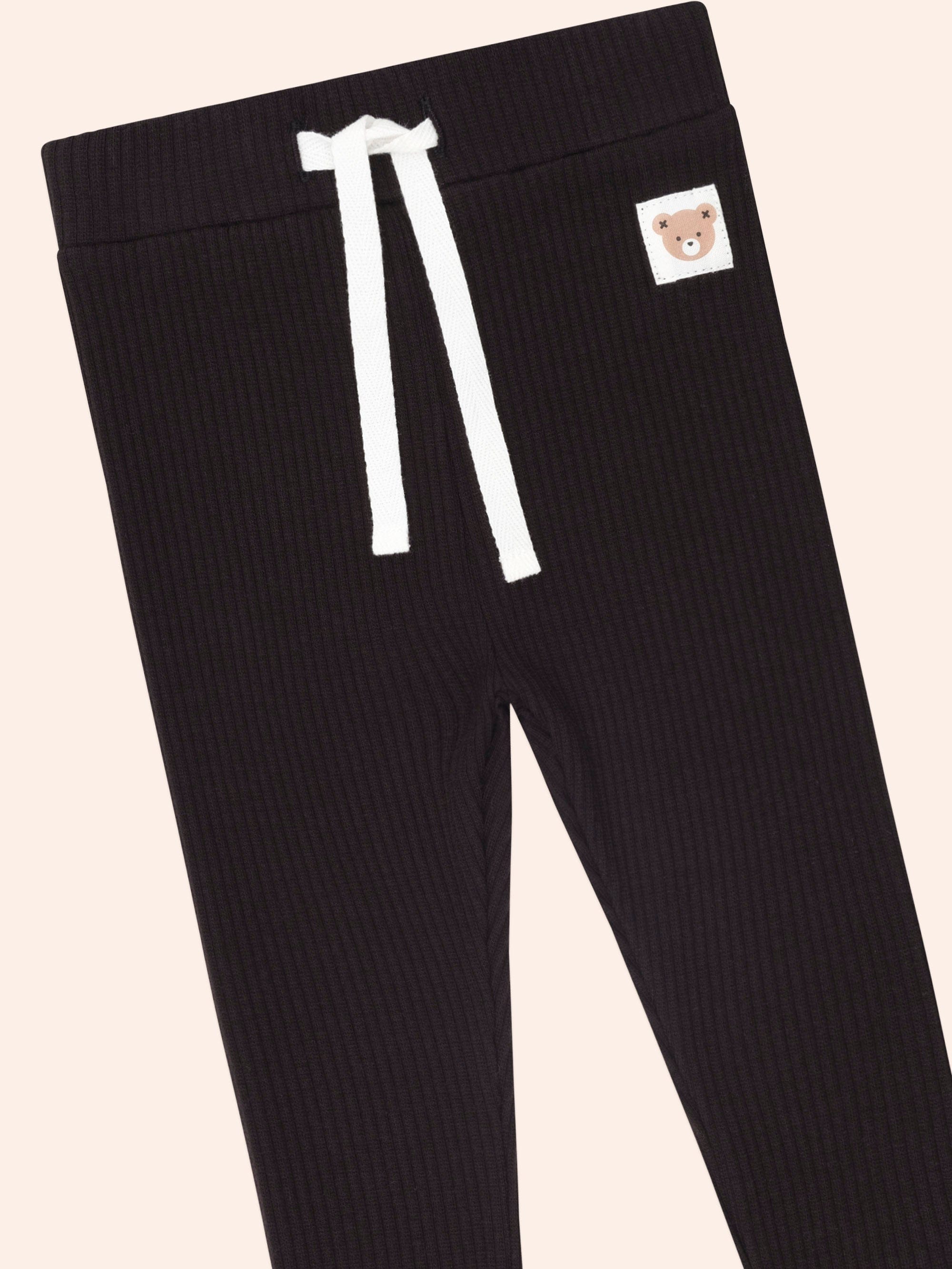 Black Ribbed Legging LEGGING Huxbaby