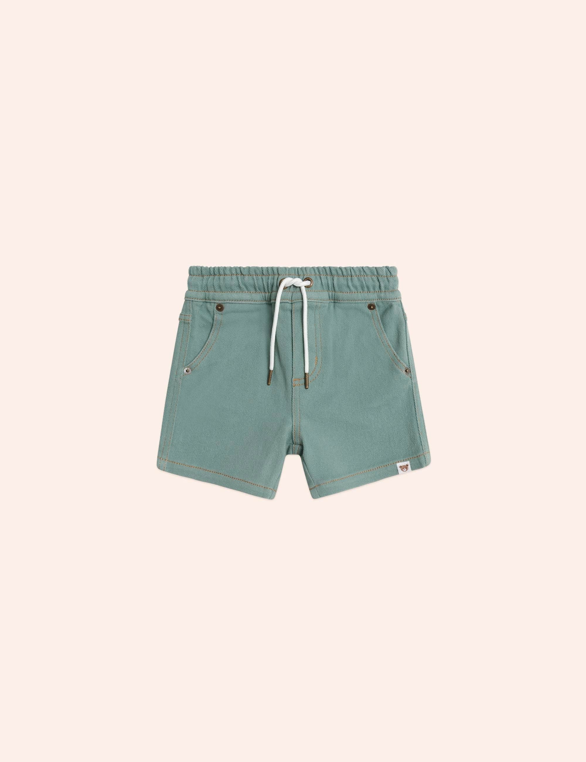 Denim Huxbear Shorts Green SHORT Huxbaby