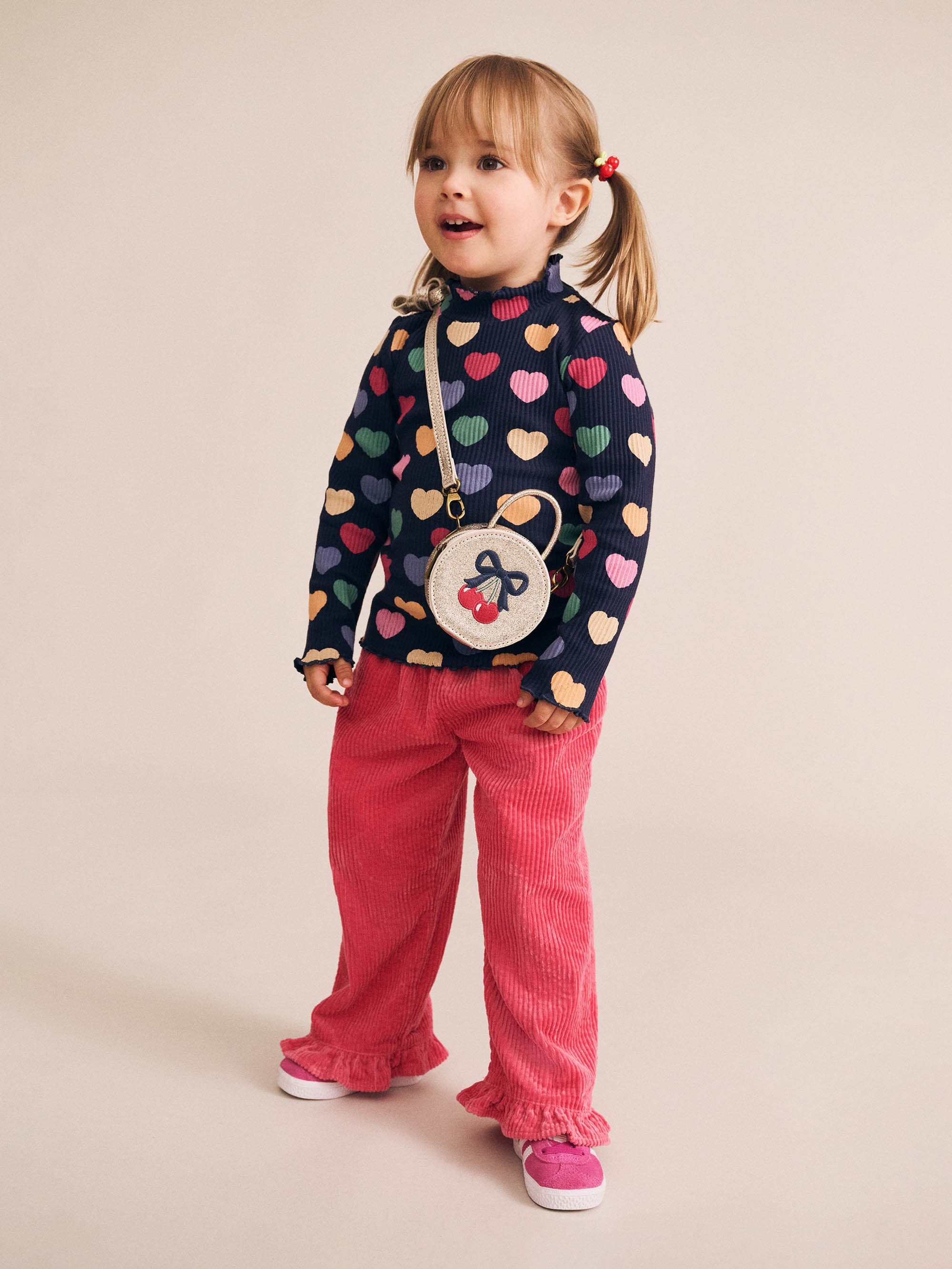 Cord Frill Hem Pant Pink PANT Huxbaby