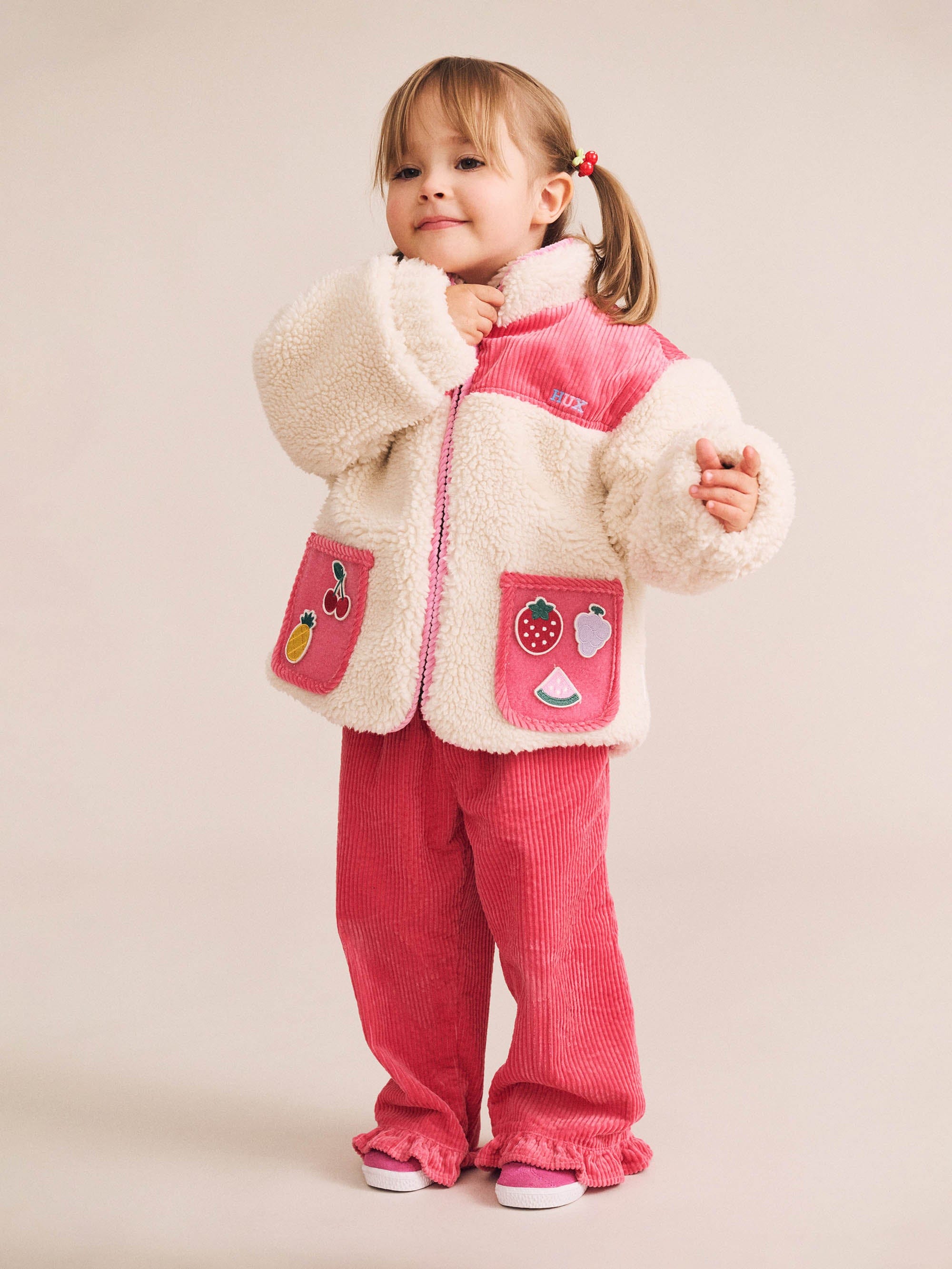 Cord Frill Hem Pant Pink PANT Huxbaby