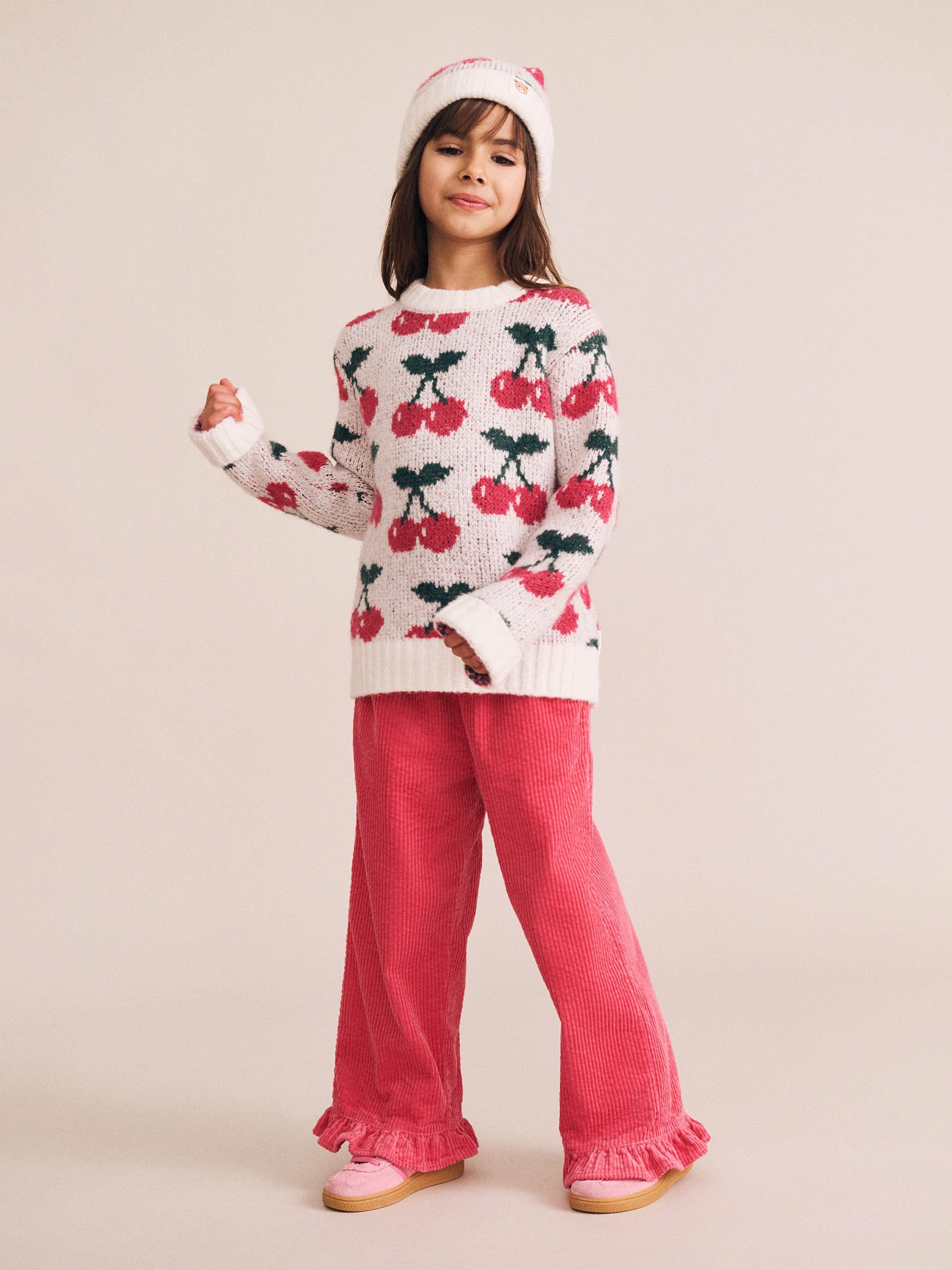Cord Frill Hem Pant Pink PANT Huxbaby