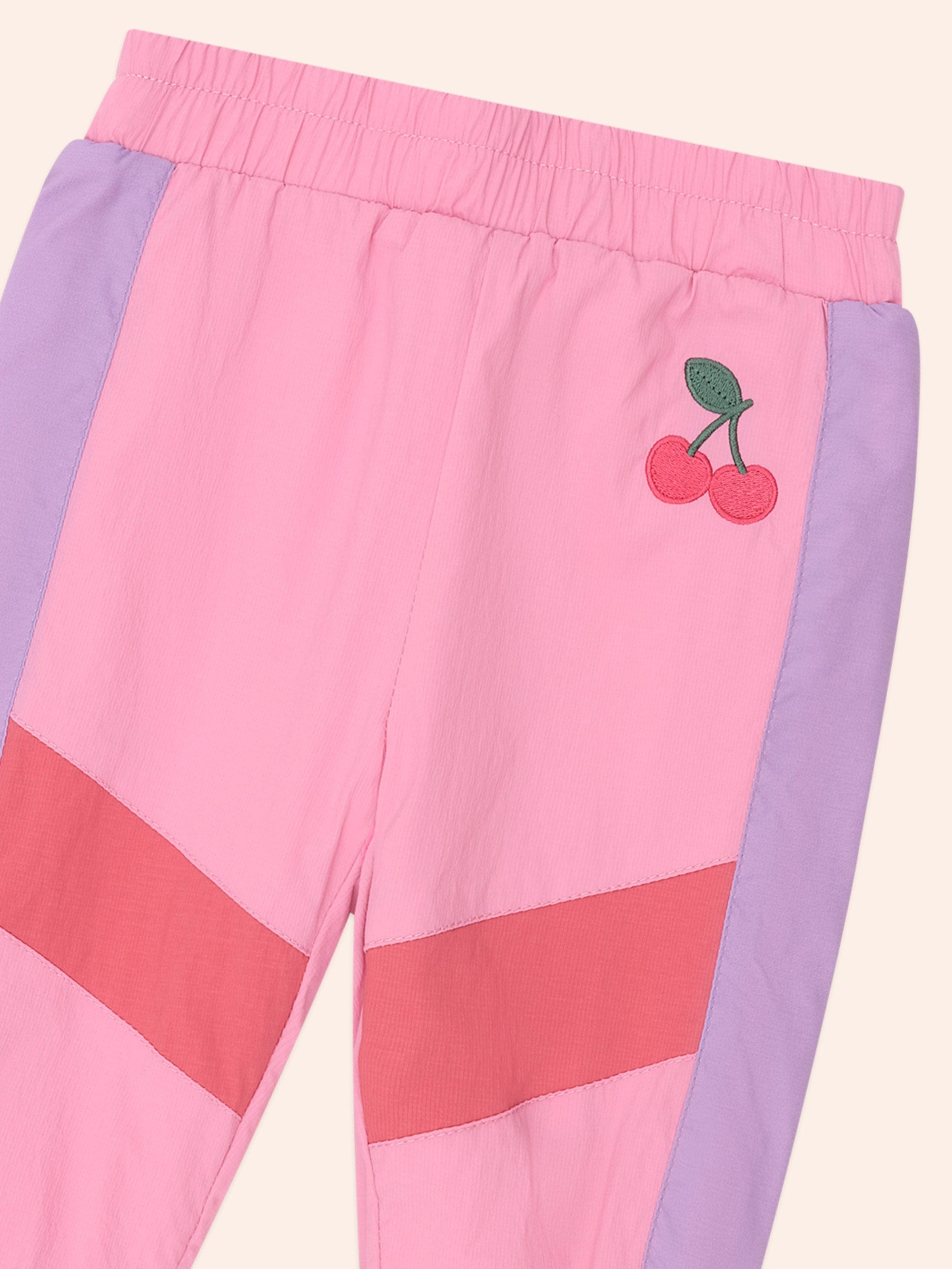 Retro Cherry Spliced Trackpant PANT Huxbaby