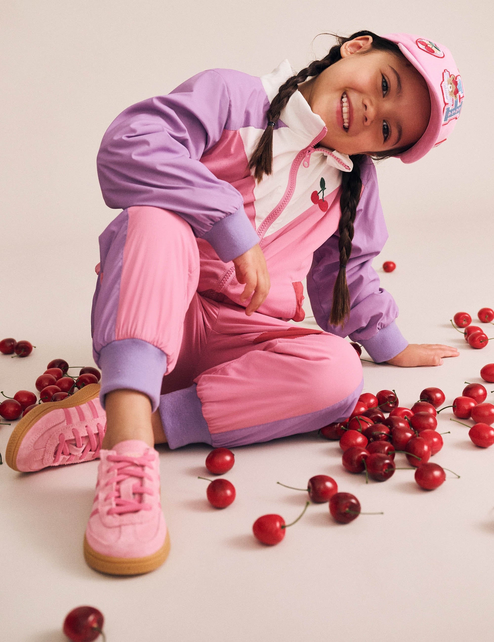 Retro Cherry Spliced Trackpant PANT Huxbaby