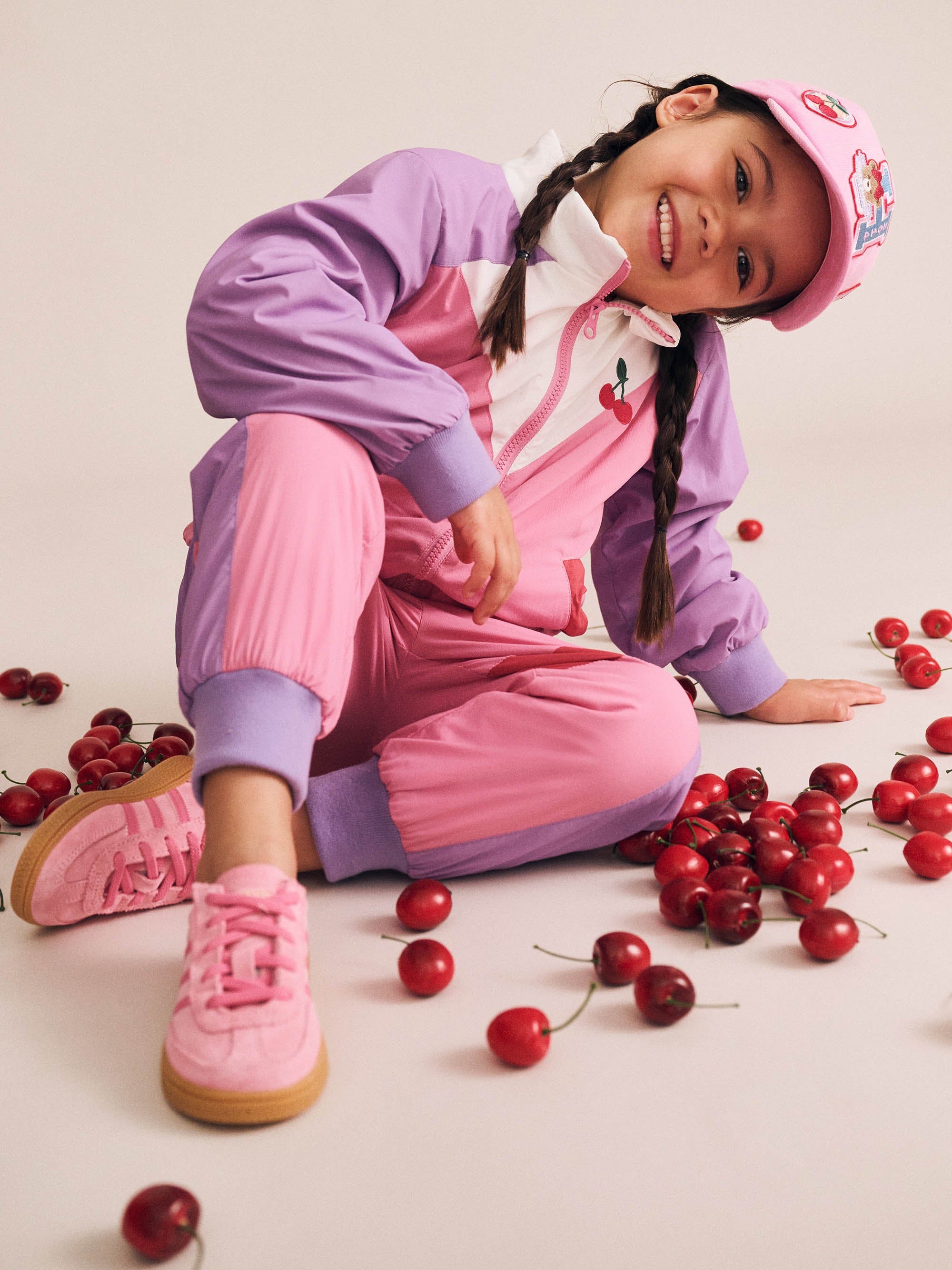 Retro Cherry Spliced Trackpant PANT Huxbaby