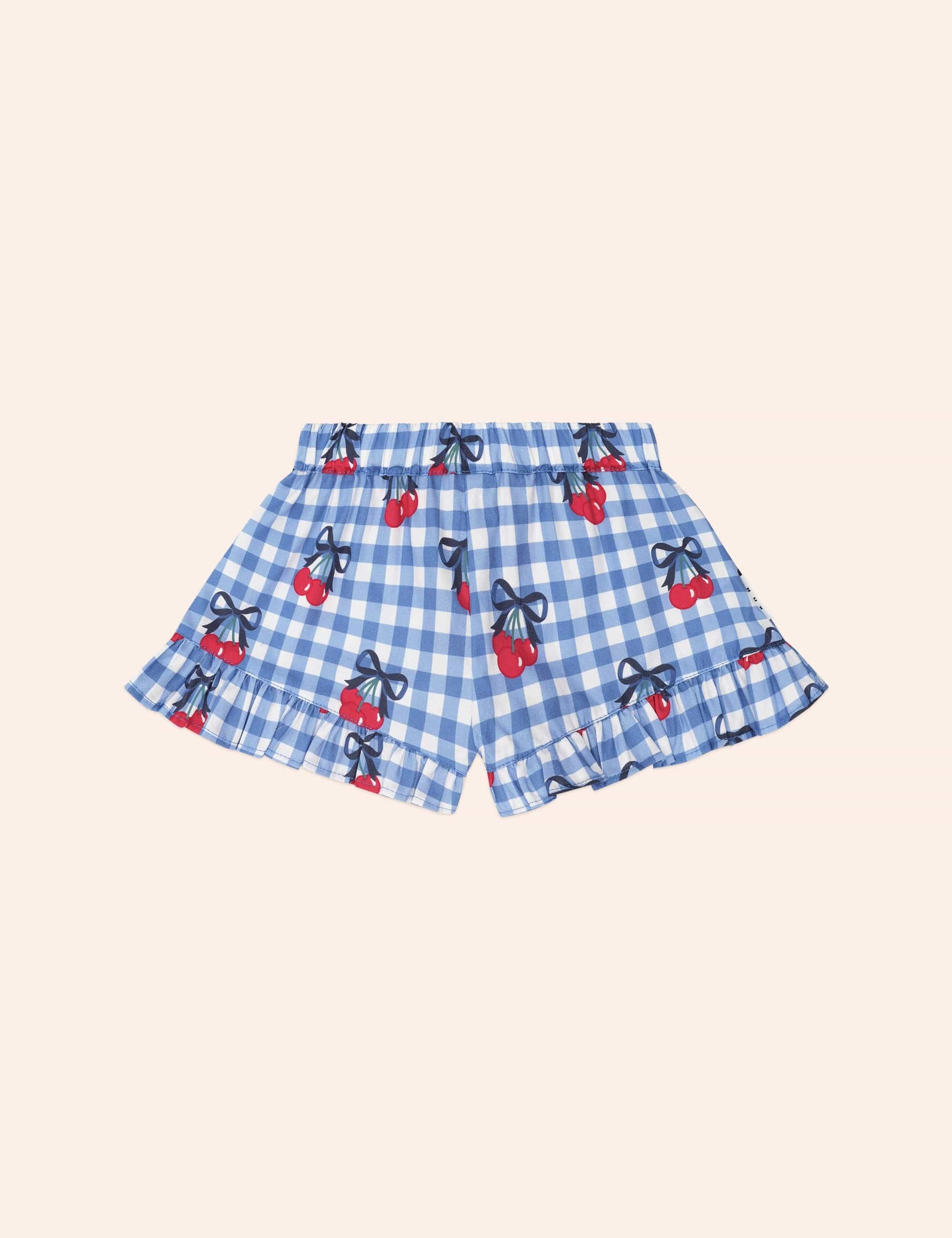 Cherry Gingham Skort SHORT Huxbaby