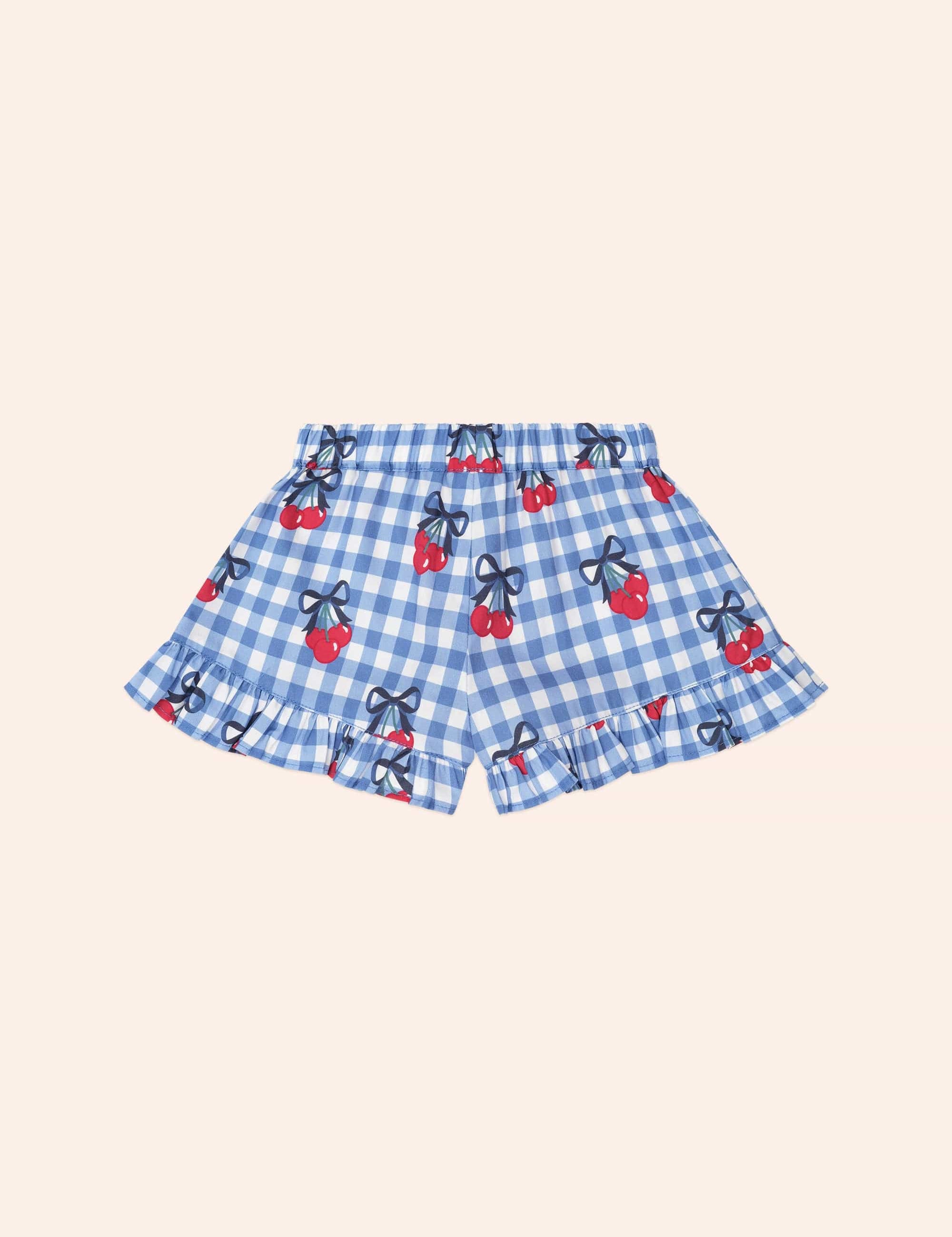 Cherry Gingham Skort SHORT Huxbaby