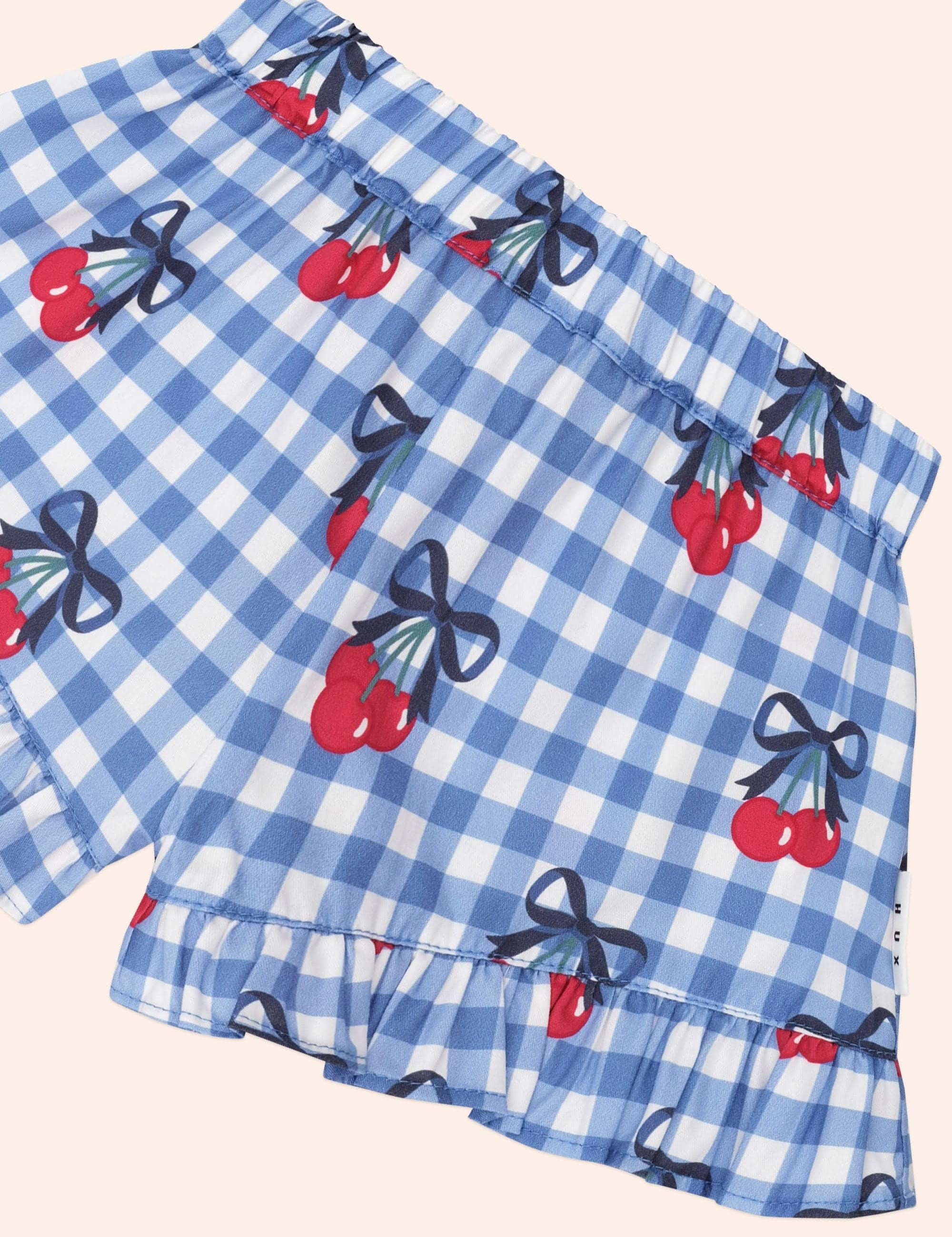 Cherry Gingham Skort SHORT Huxbaby