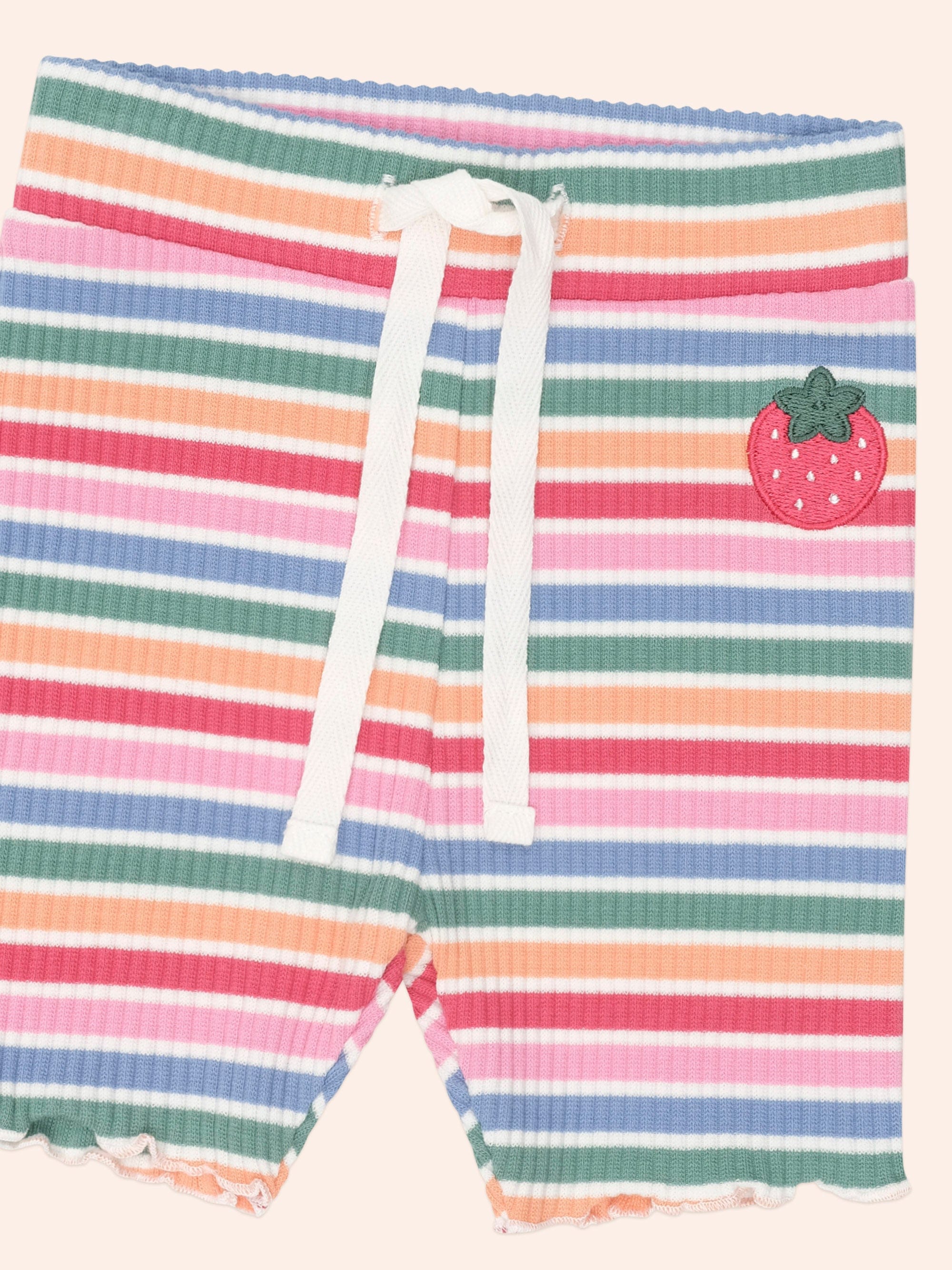 Tutti Frutti Stripe Bike Short SHORT Huxbaby