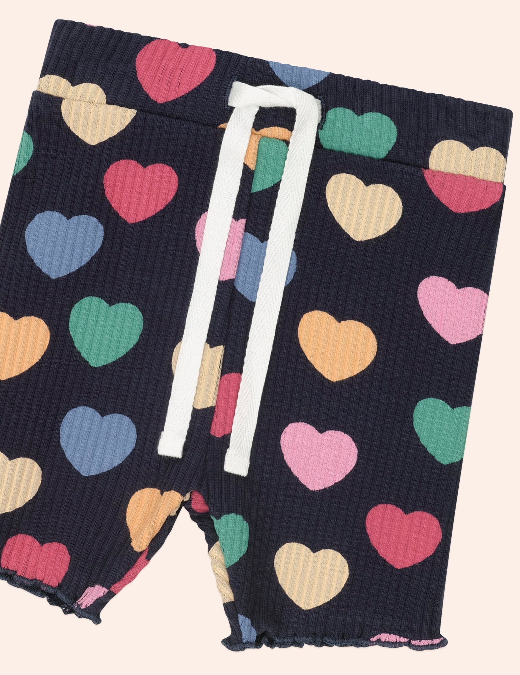 Multi Hearts Rib Bike Short SHORT Huxbaby