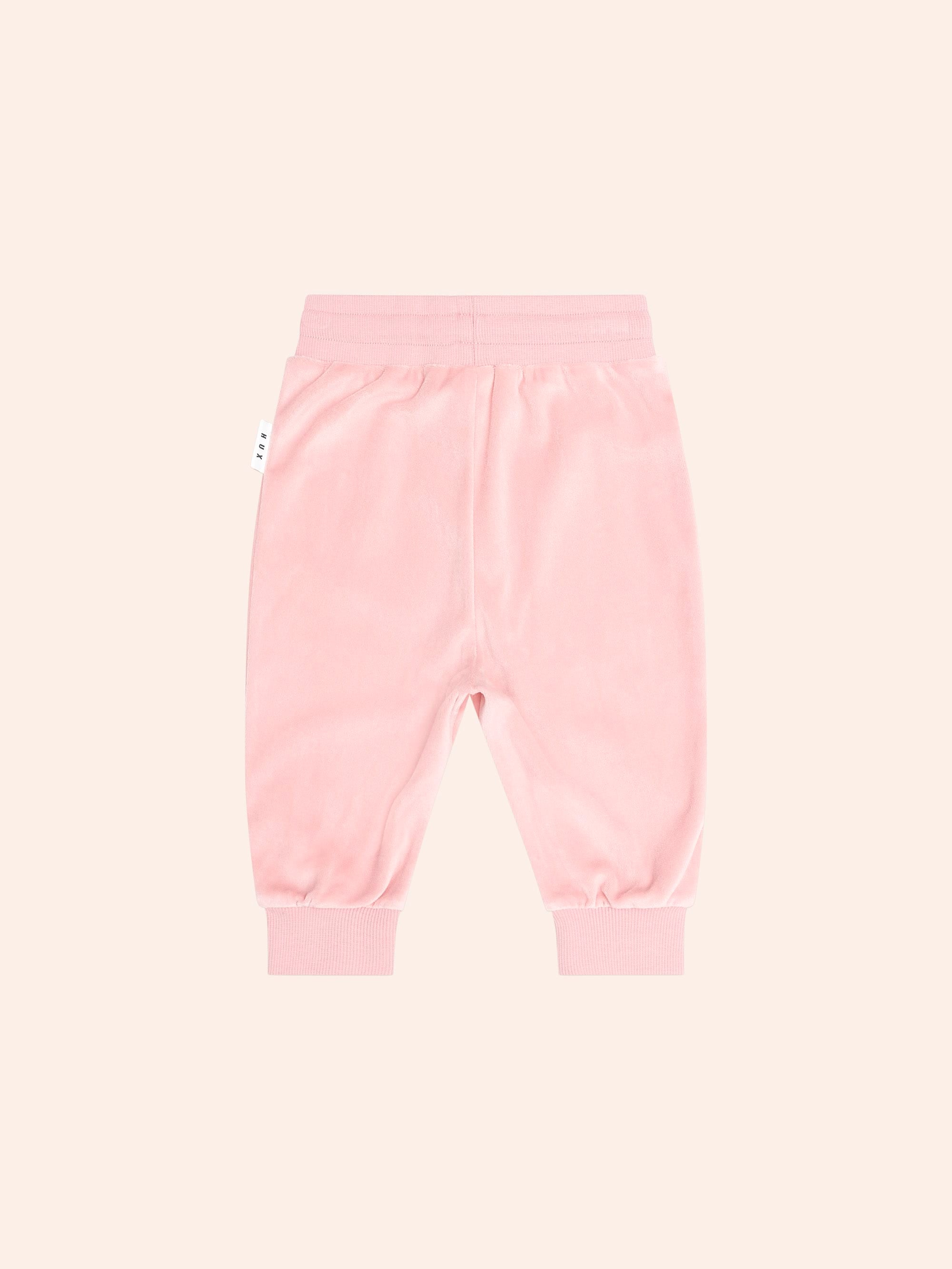 Huxbaby Shopify PANT Cherry Emb Velour Trackpant